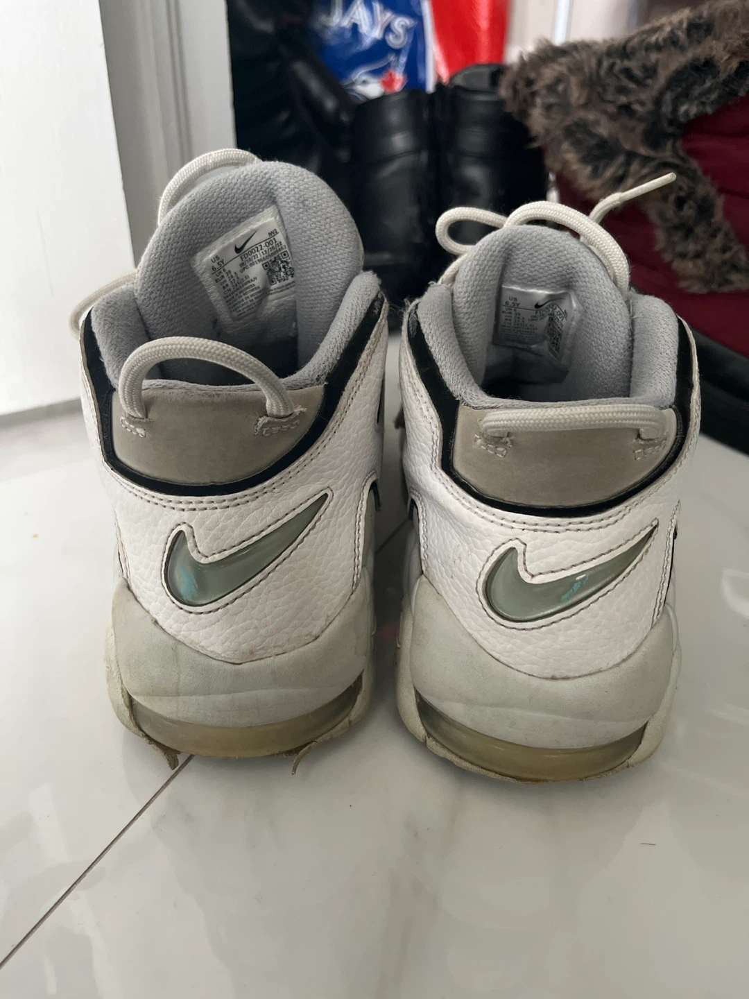 Nike Air Uptempo White/Grey Sneakers - Size 6.5Y - photo 2