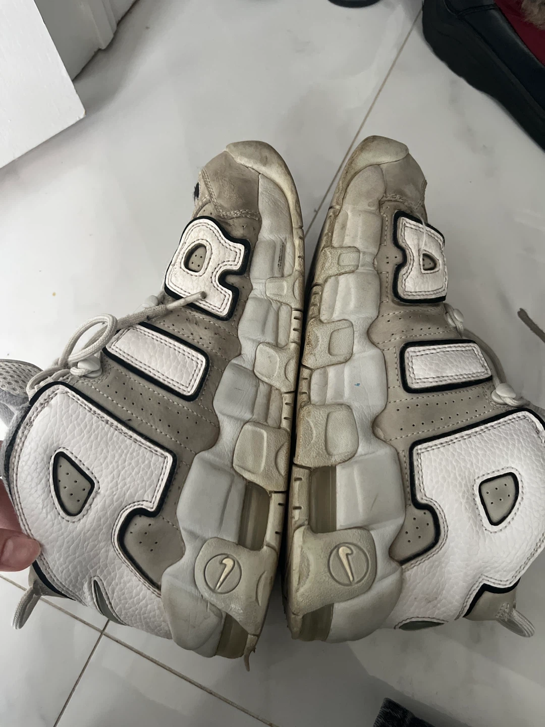 Nike Air Uptempo White/Grey Sneakers - Size 6.5Y - photo 4