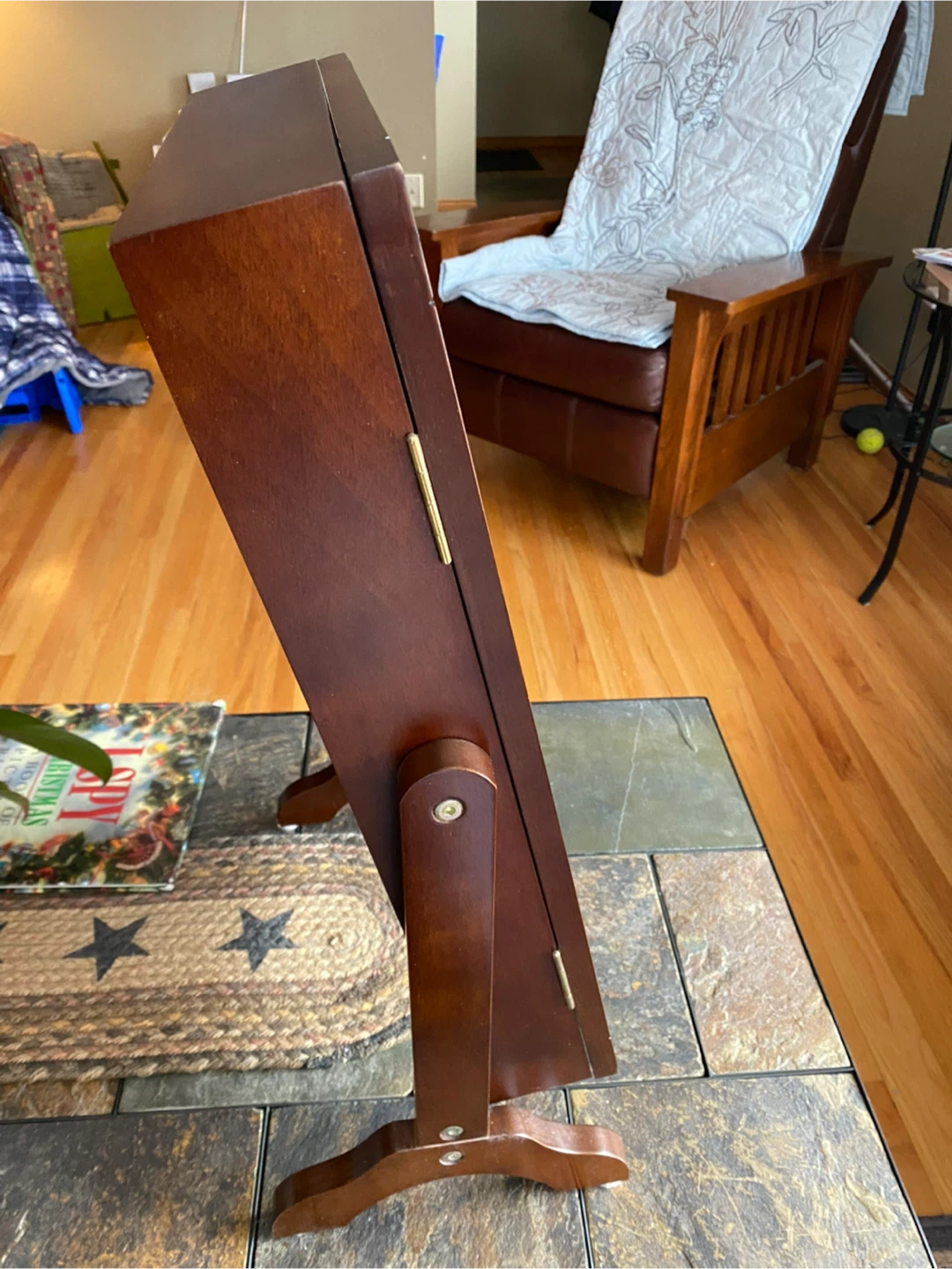 Wood Standing Jewelry Armoire Mirror - photo 2