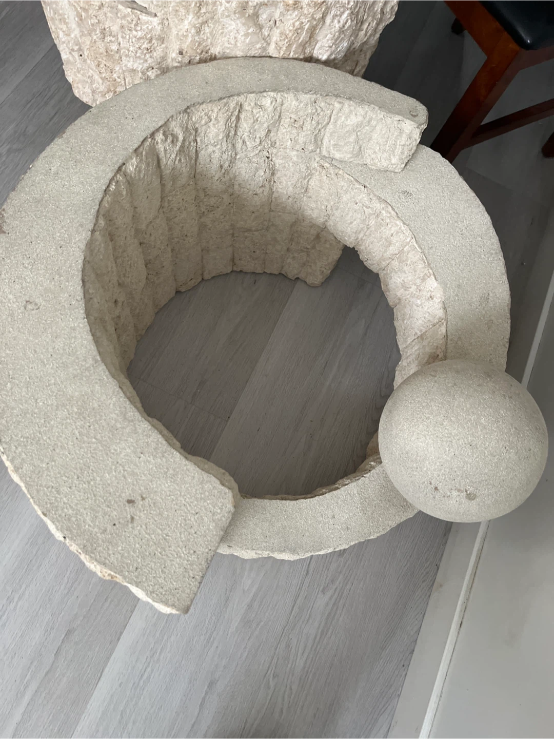 Unique Stone Coffee Table with Glass Top - photo 2