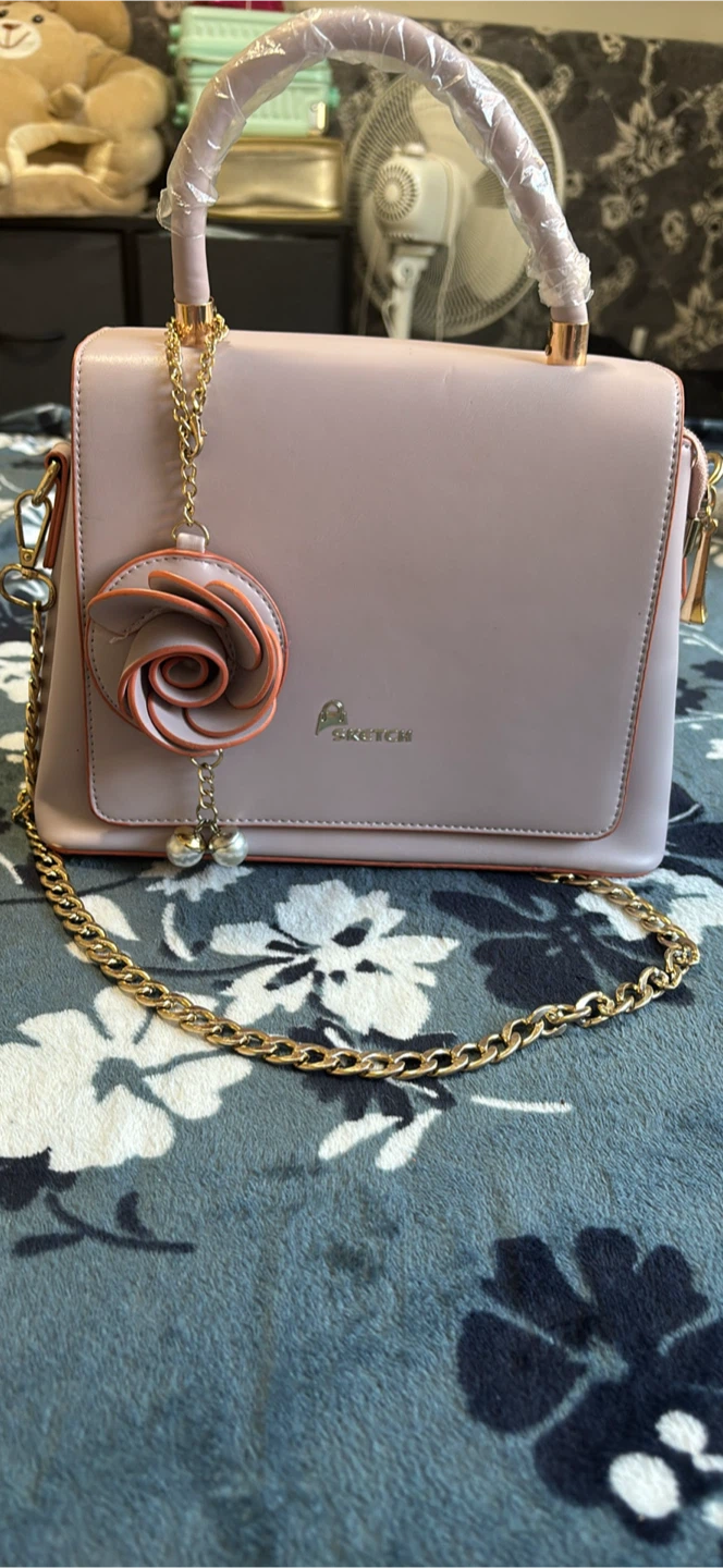 Sketch Pink Handbag with Chain