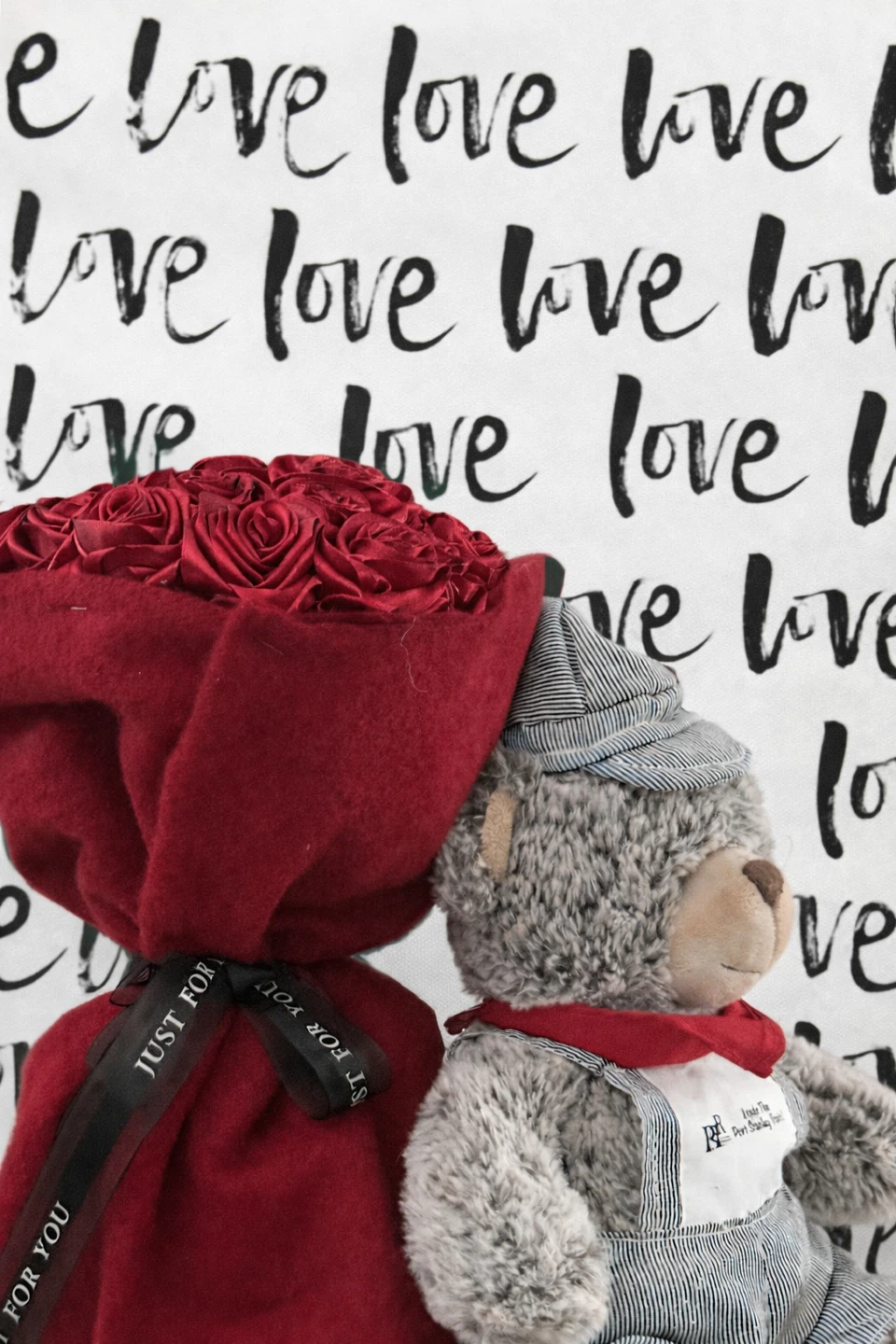 Rose Bouquet & Plush Bear Set🧡