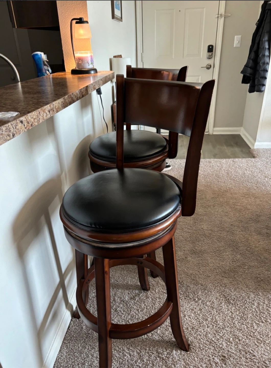 Set of 3 Boraam Palmetto Swivel Bar Stools - photo 2