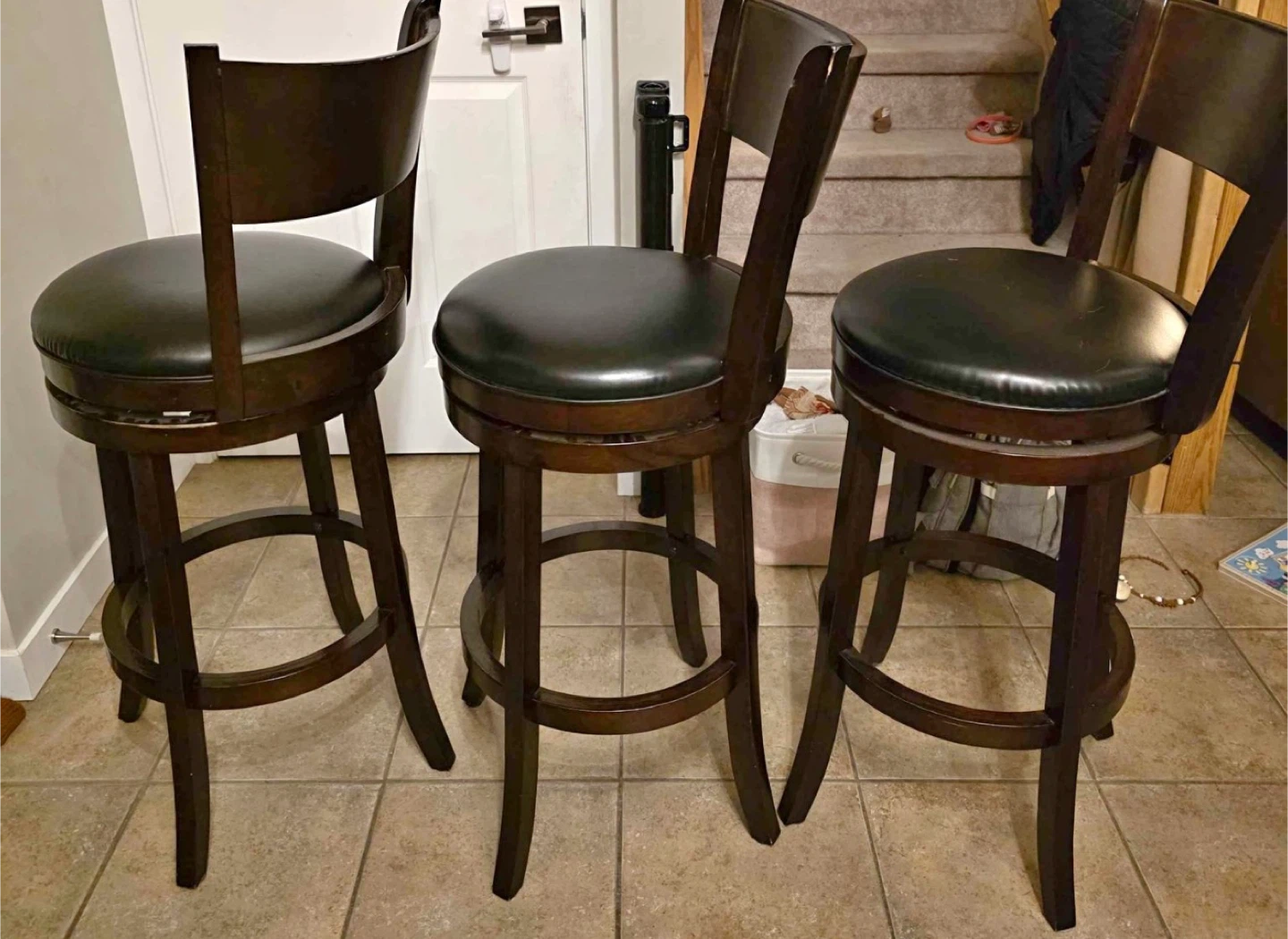 Set of 3 Boraam Palmetto Swivel Bar Stools - photo 4