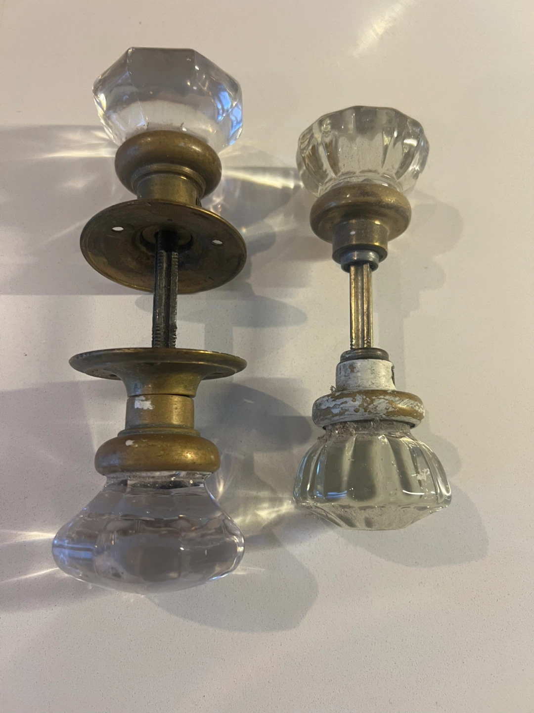 Vintage Glass Door Knobs - Set of 2