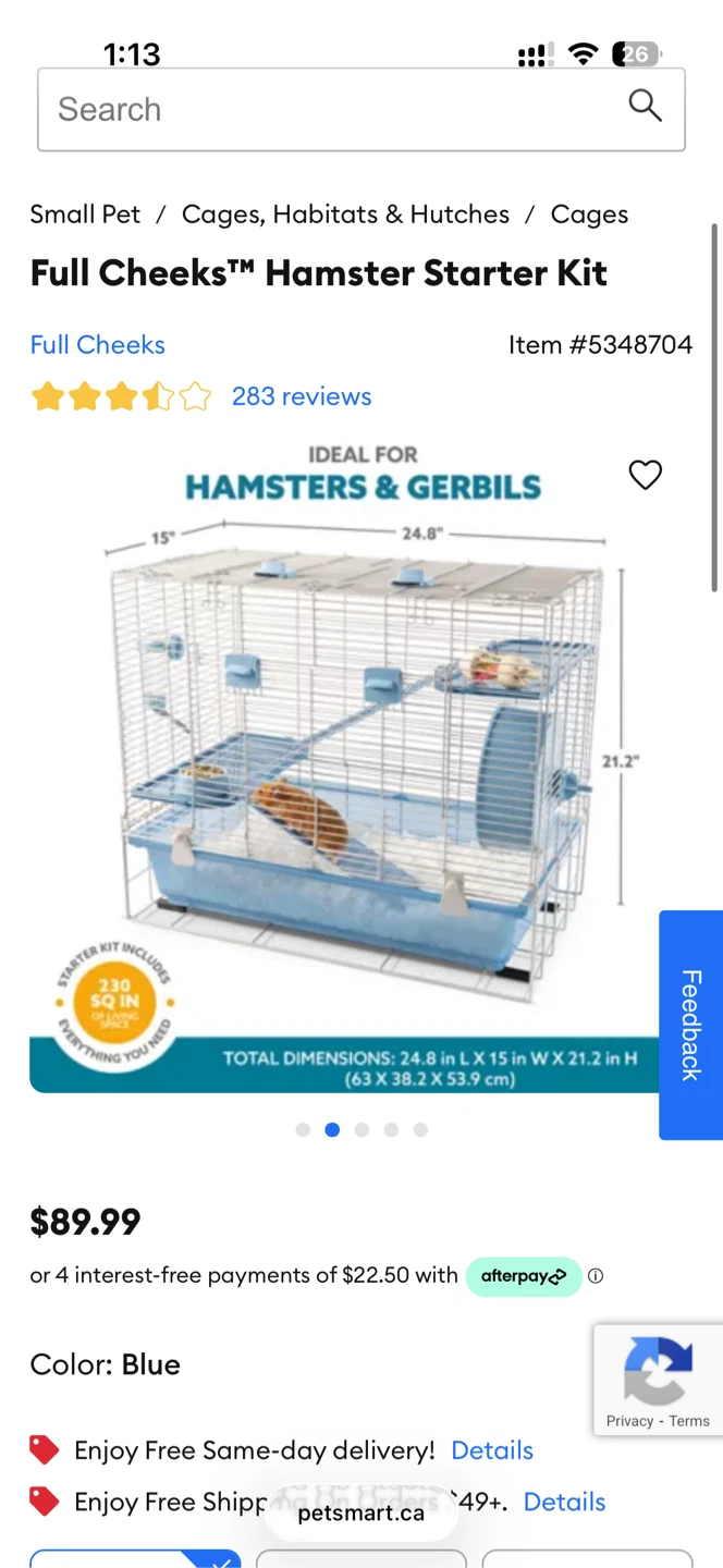 Full Cheeks Hamster Cage + Bedding (85L) - photo 2