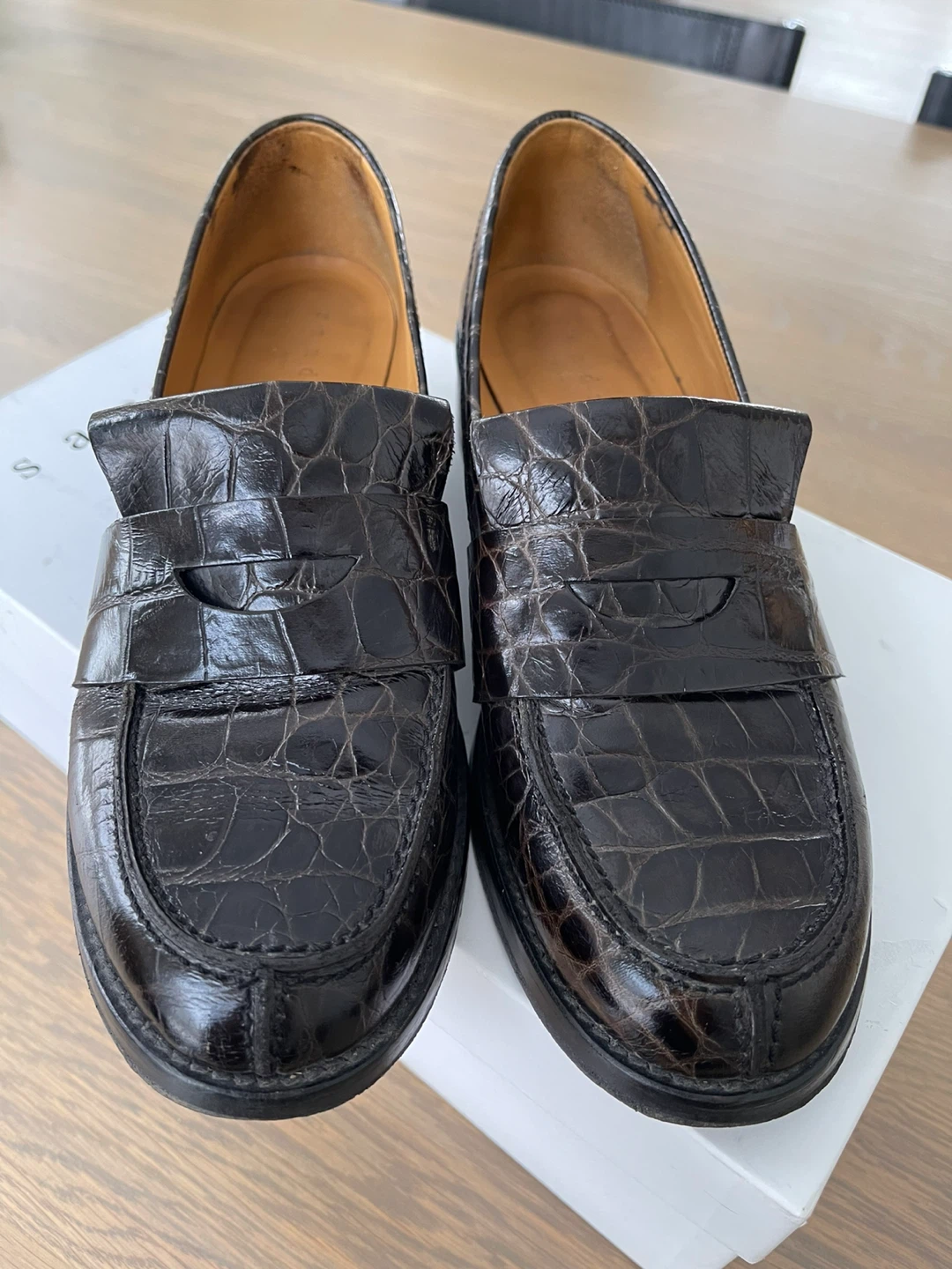 Sandro Paris Croc Embossed Leather Loafers - photo 2