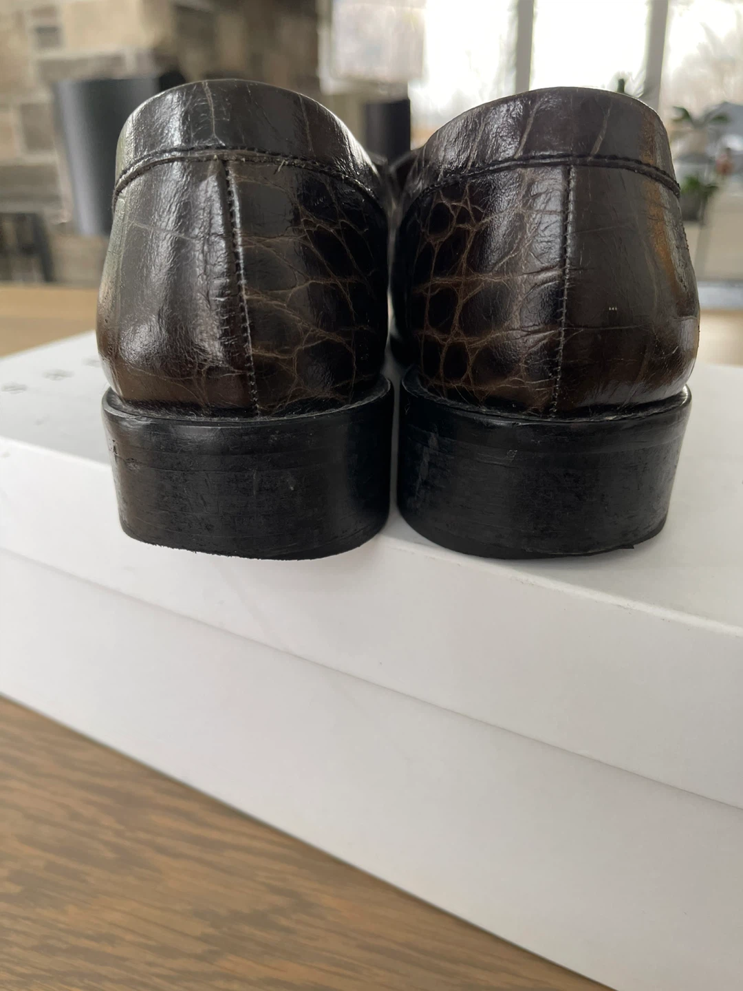 Sandro Paris Croc Embossed Leather Loafers - photo 5