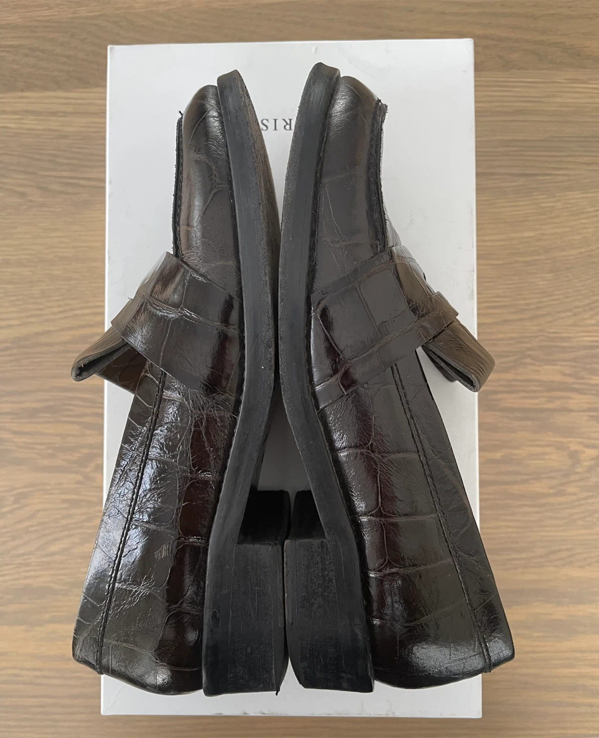 Sandro Paris Croc Embossed Leather Loafers - photo 3