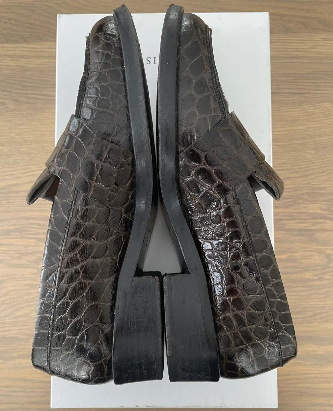 Sandro Paris Croc Embossed Leather Loafers - photo 4