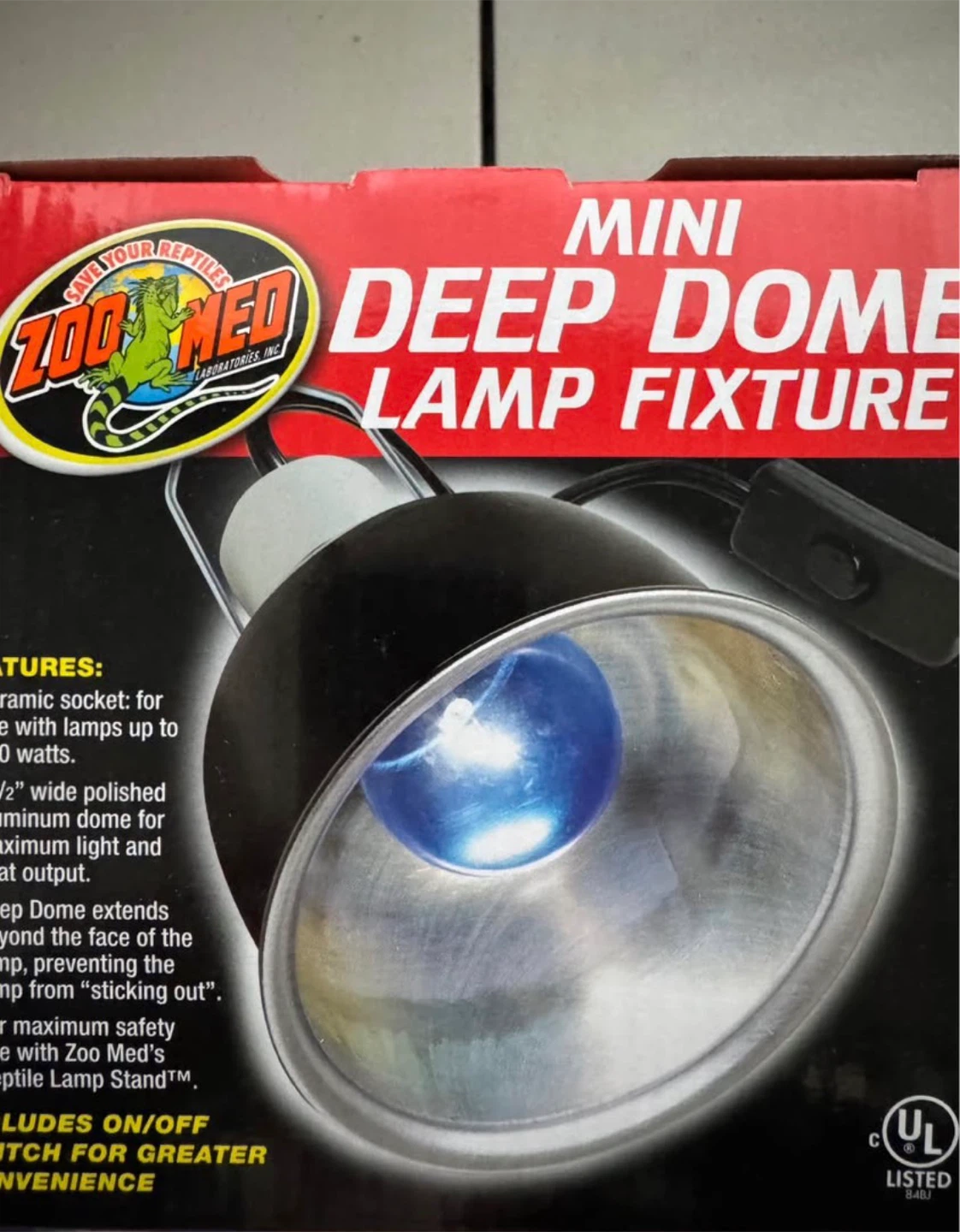Zoo Med Mini Deep Dome Lamp Fixture - New - photo 3
