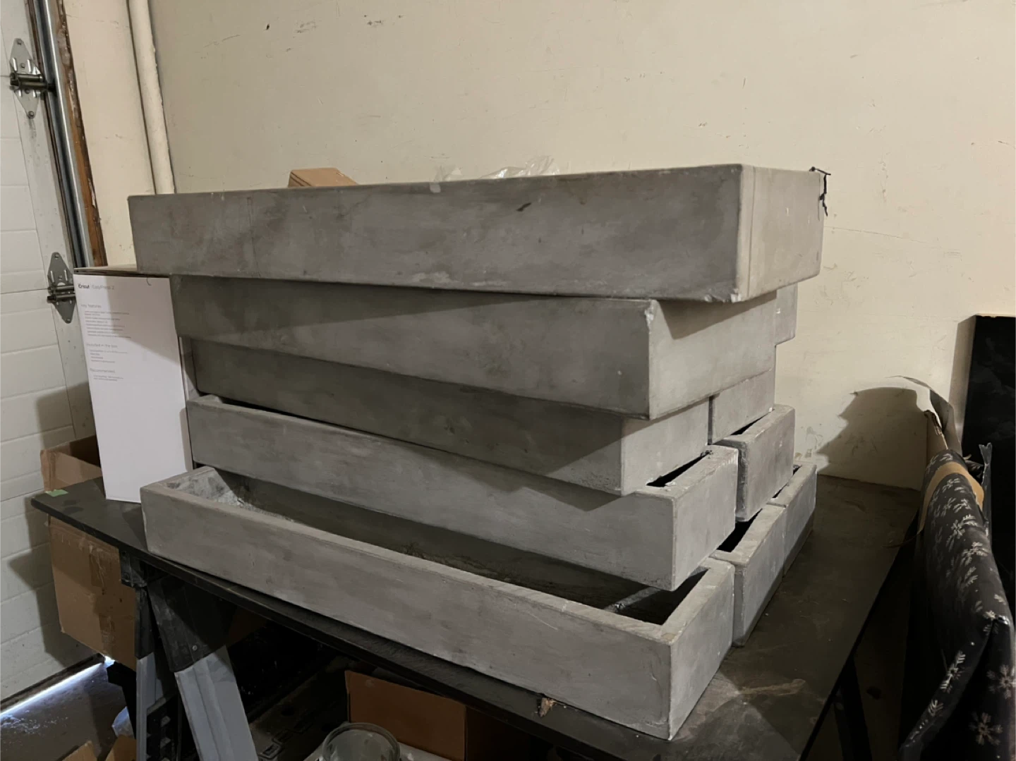 12 heavy gray Planter/flower Troughs rectangular.