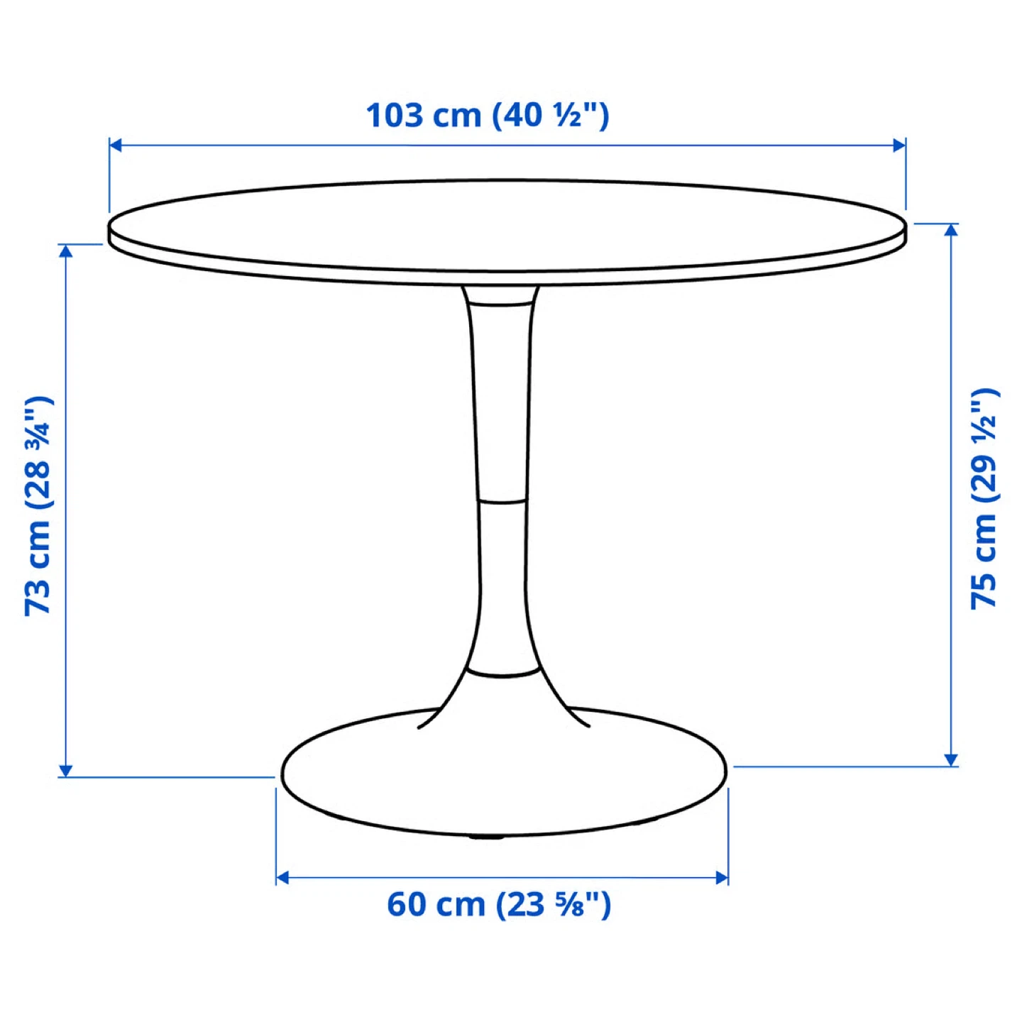 IKEA Docksta White Round Dining Table - photo 3