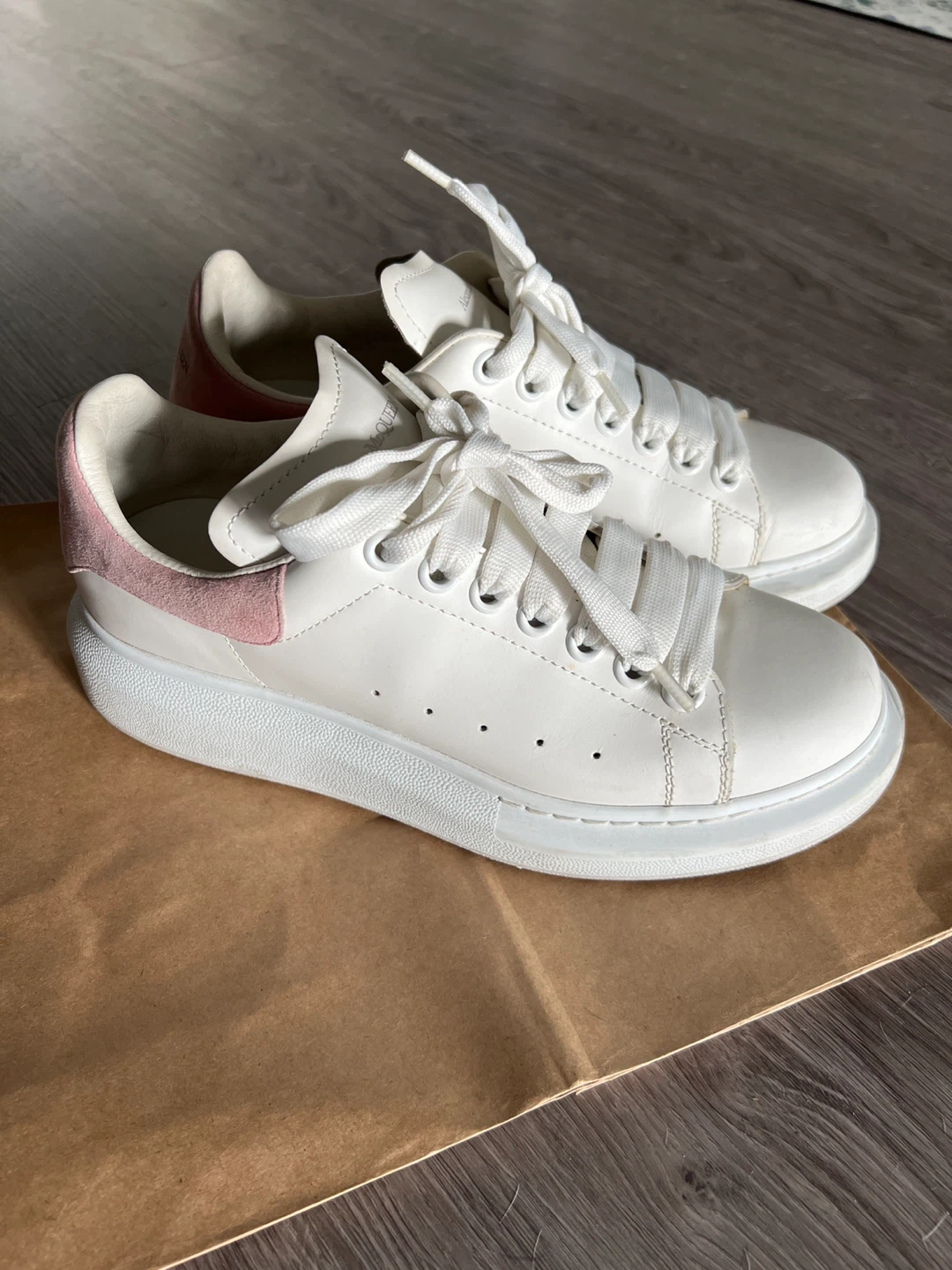 Alexander McQueen White/Pink Sneakers - Size 38