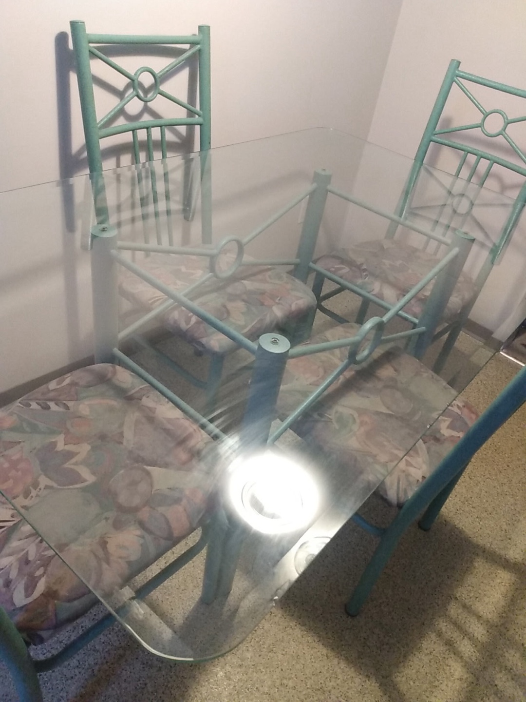 Glass dining table