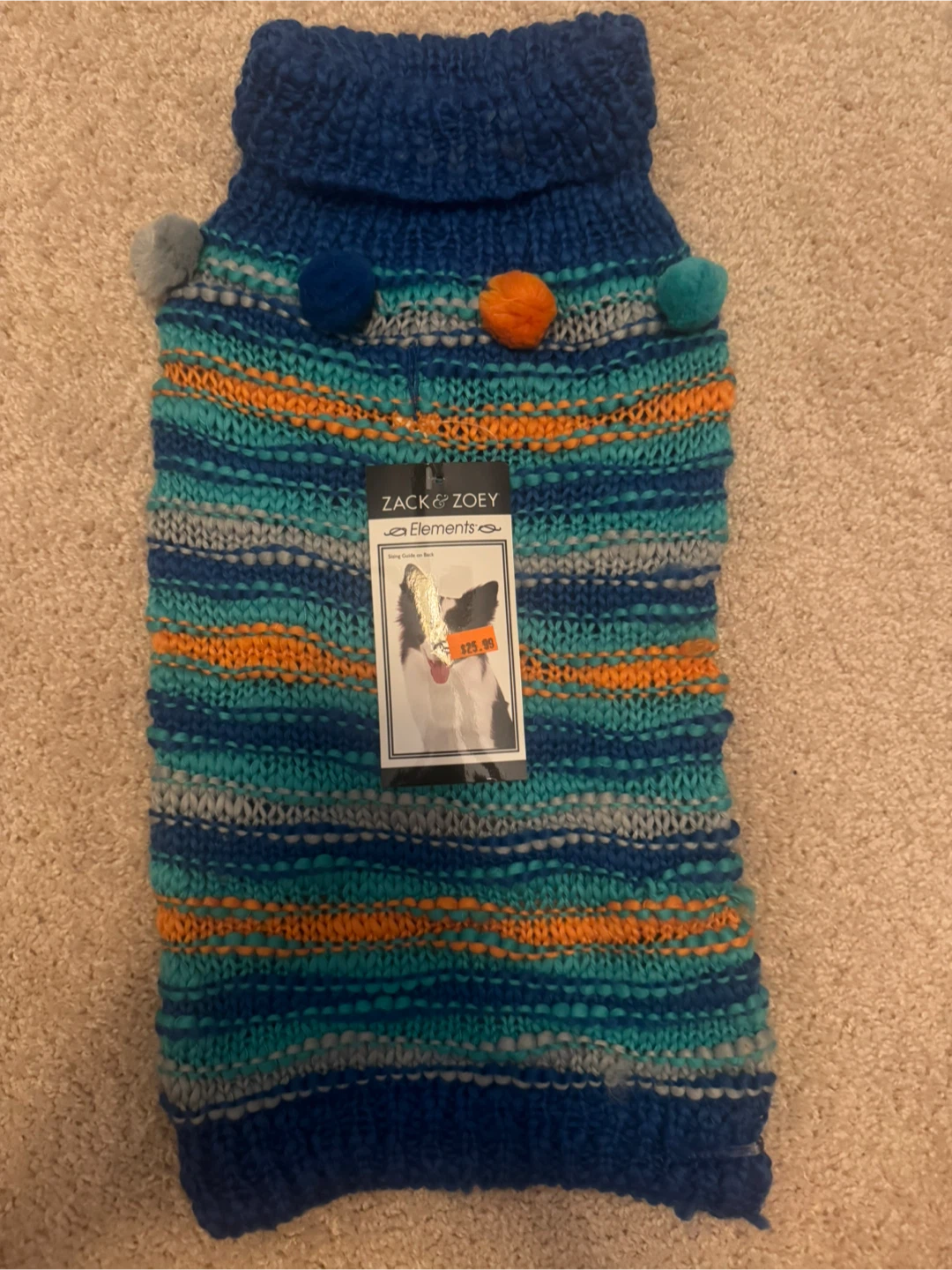 Zack & Zoey Elements Dog Sweater, Size S