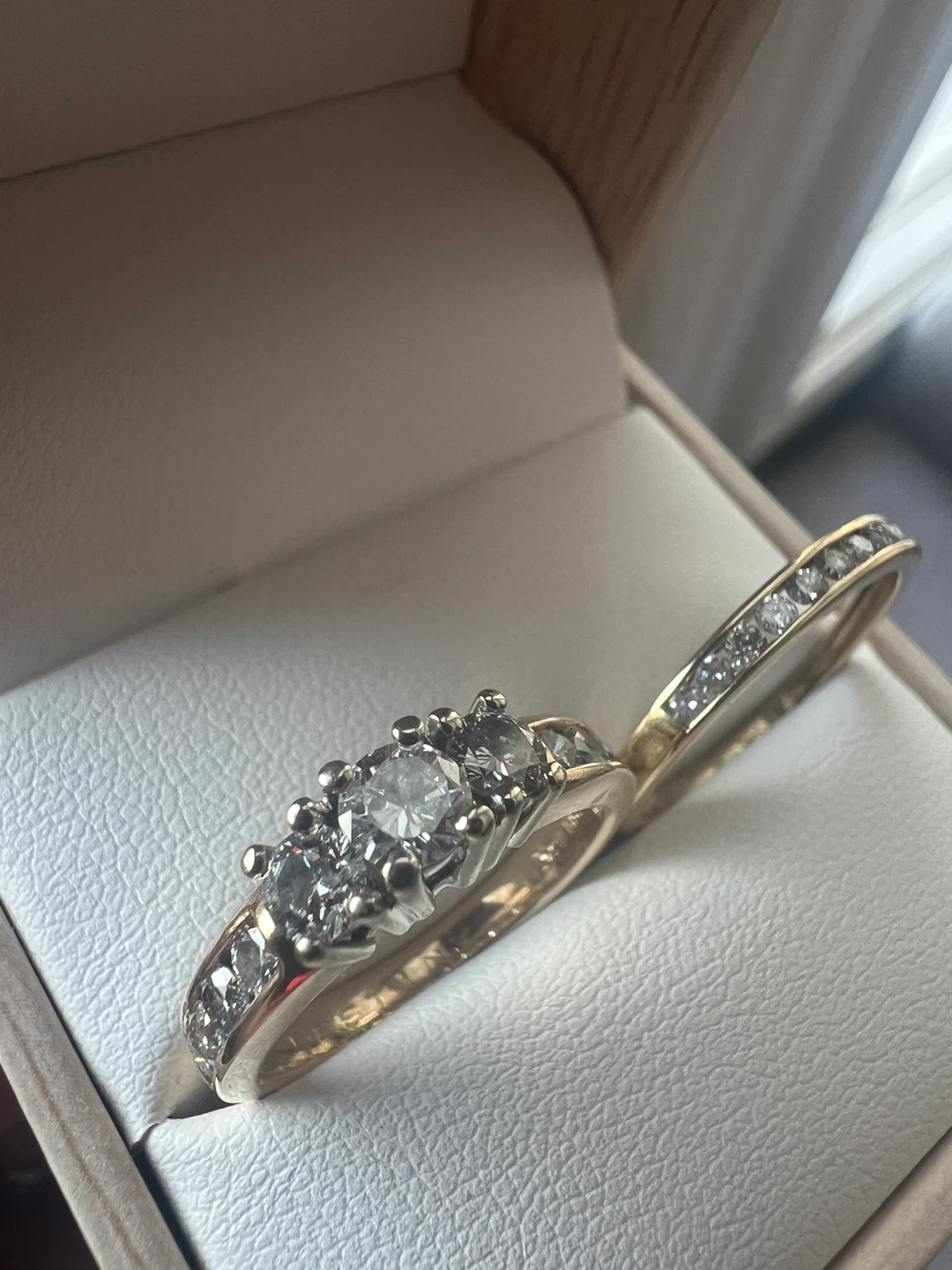 14K Gold Diamond Ring Set - photo 4