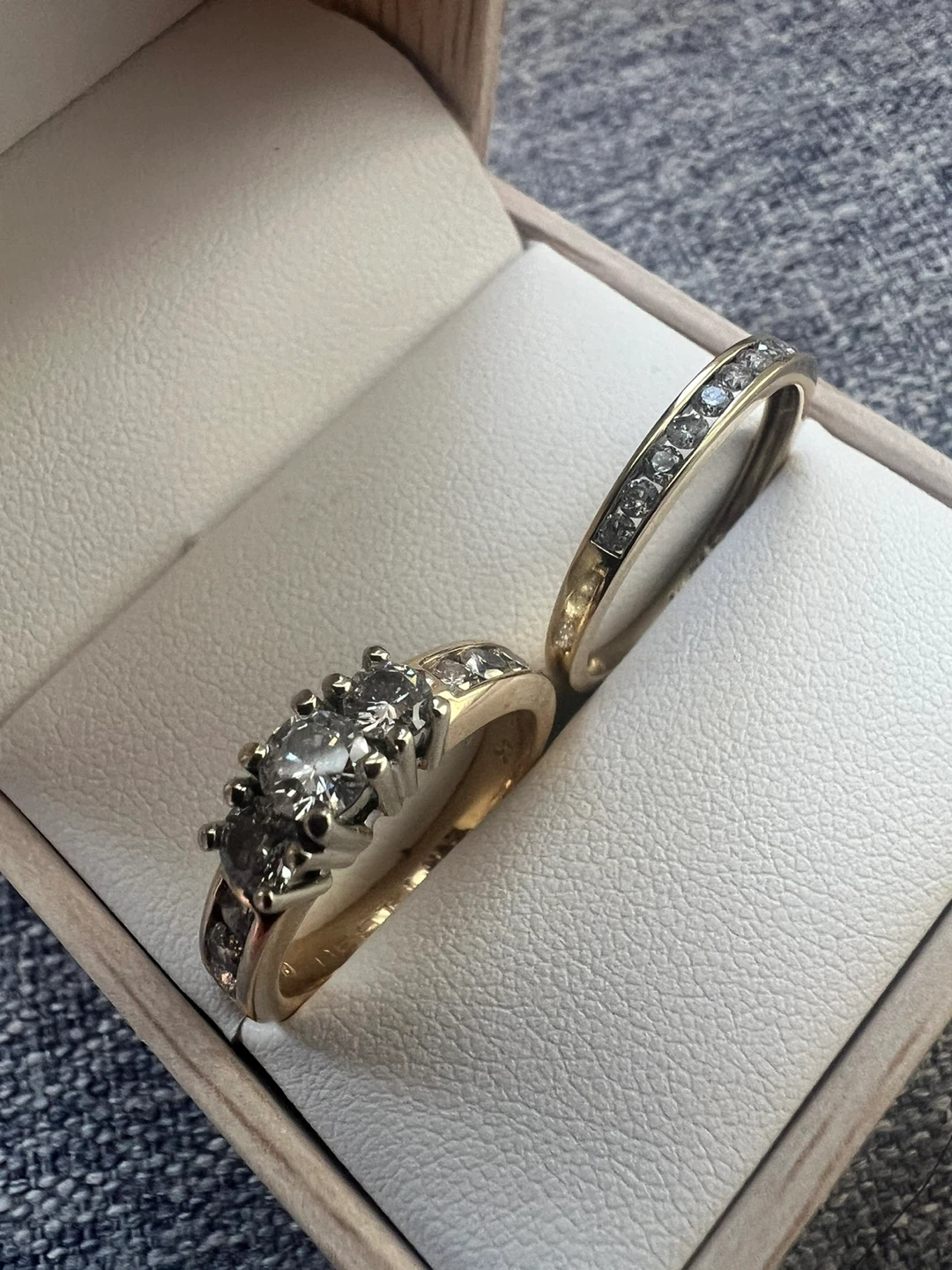 14K Gold Diamond Ring Set - photo 3