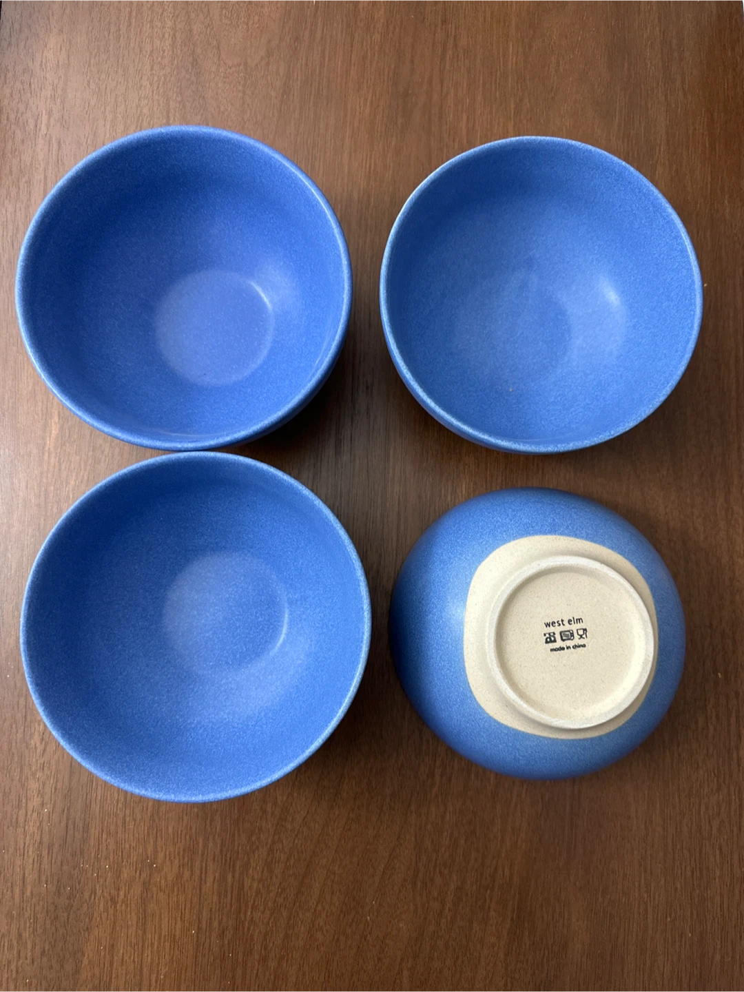 West Elm Blue Cereal Bowls (Set of 4)