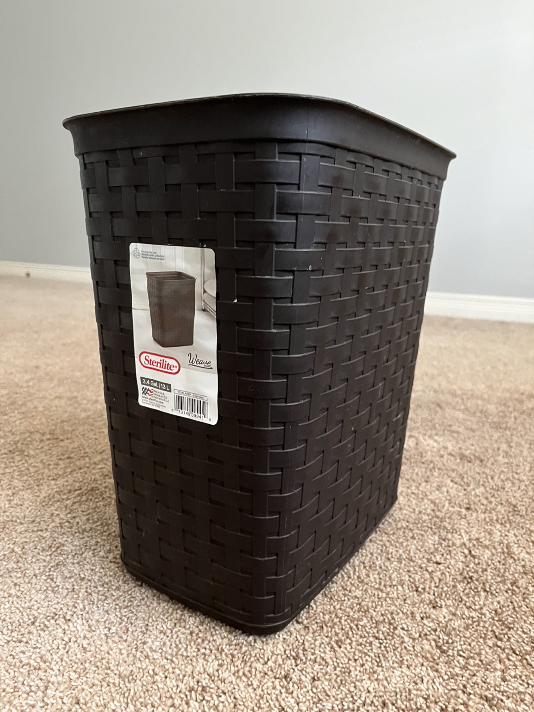Sterilite Weave Brown 3.4 Gal Wastebasket - photo 2