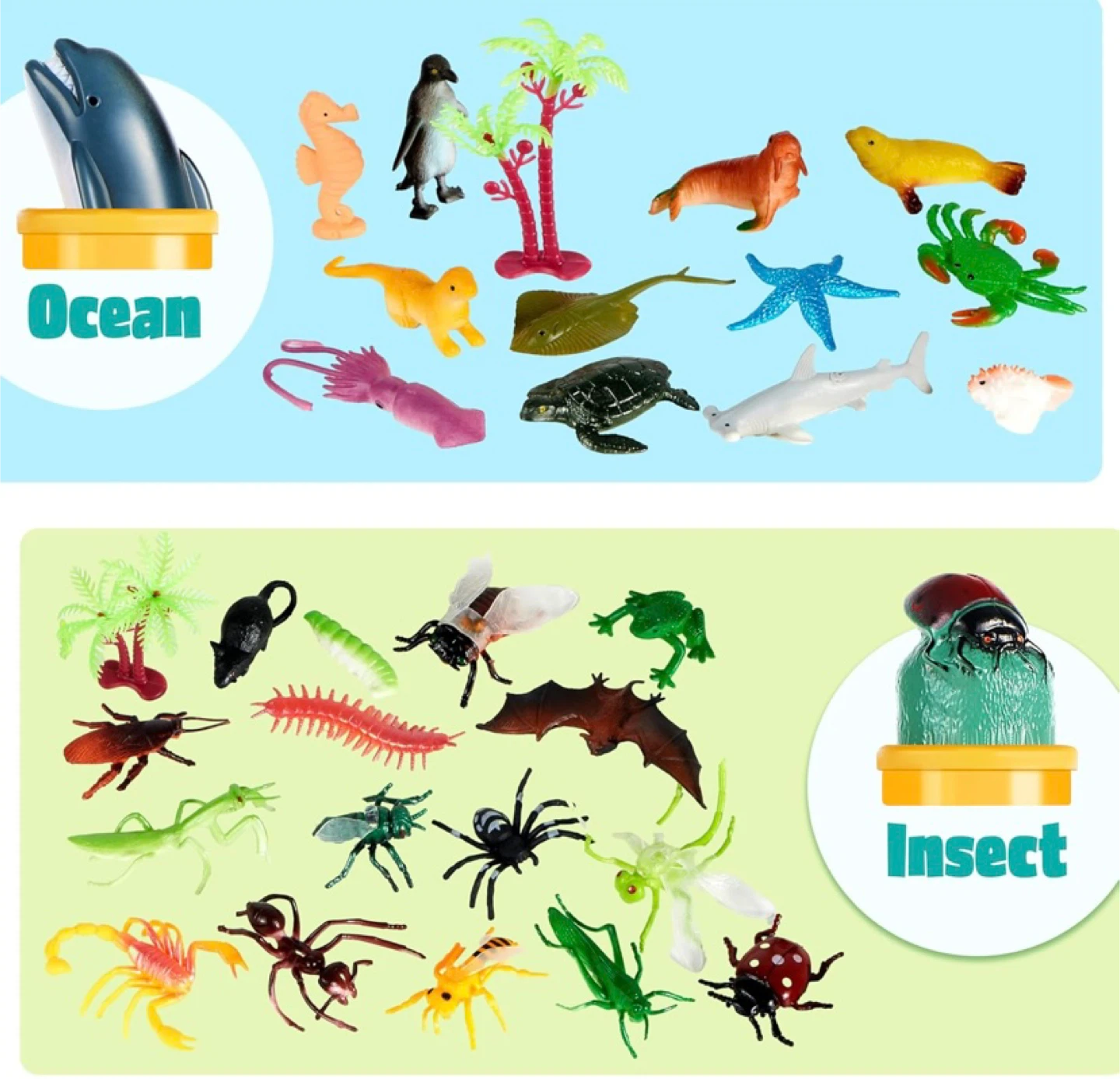 New Play Animal Figures Dinosaur, Zoo, Farm,Insect, Sea - photo 3