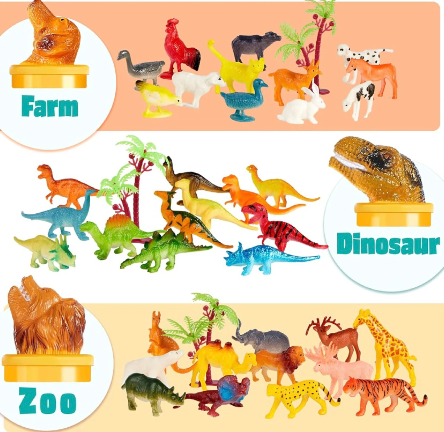 New Play Animal Figures Dinosaur, Zoo, Farm,Insect, Sea - photo 2
