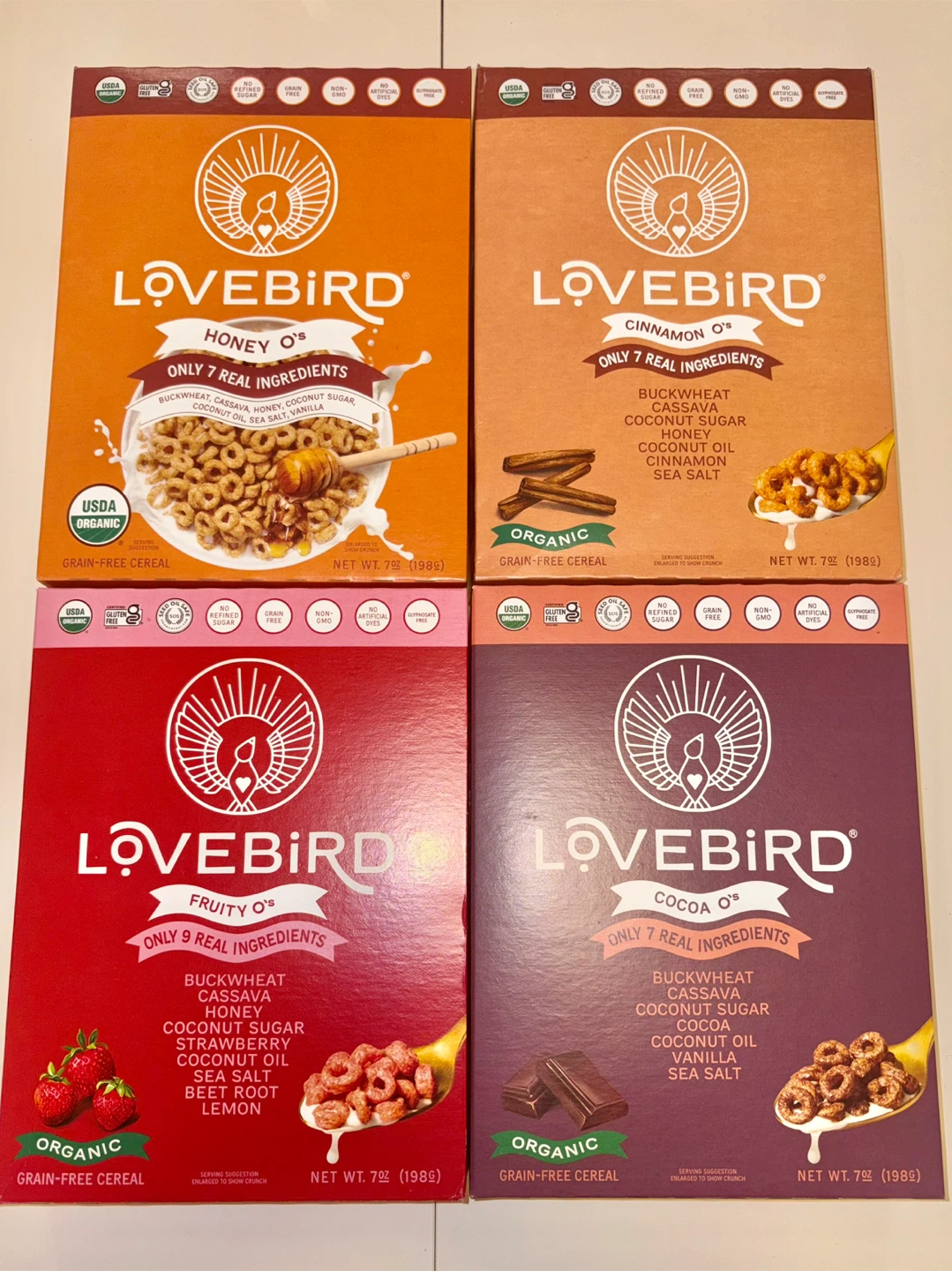 Lovebird Cereal Variety Pack, 4 Boxes