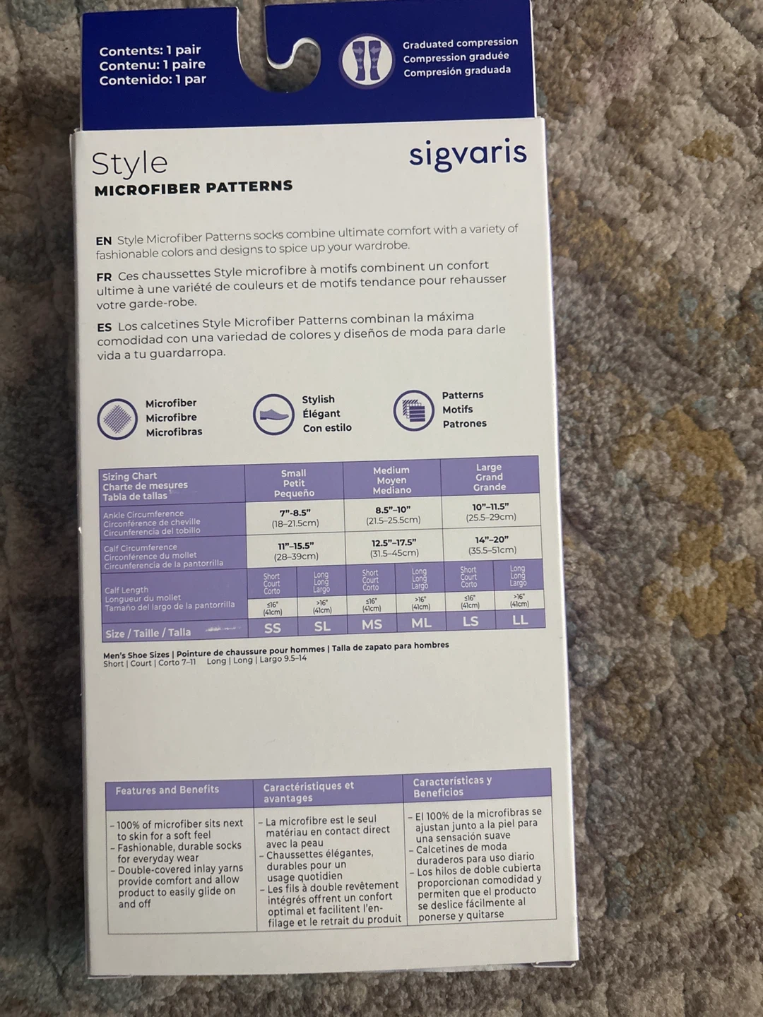 Sigvaris Men's Microfiber Compression Socks LL - photo 2