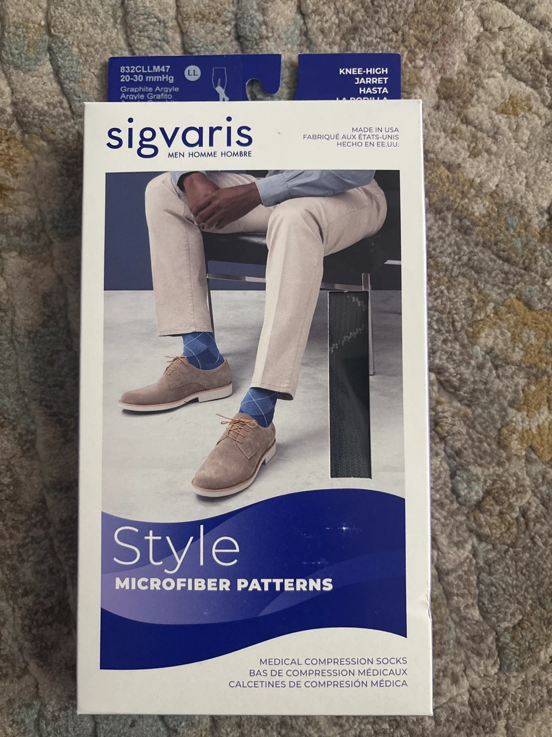 Sigvaris Men's Microfiber Compression Socks LL