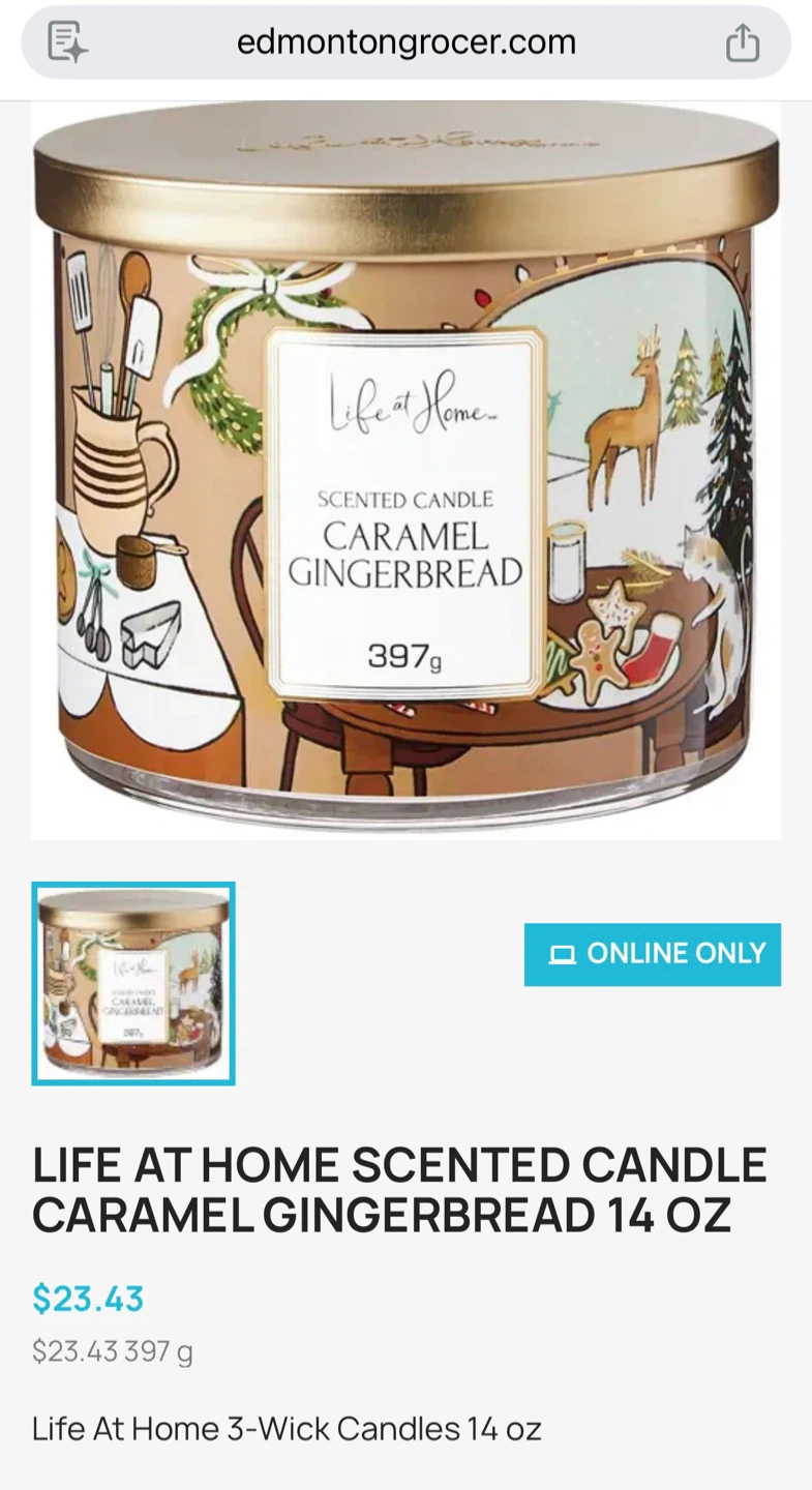 3-Wick Caramel Gingerbread 14 oz. Scented Candle - photo 2