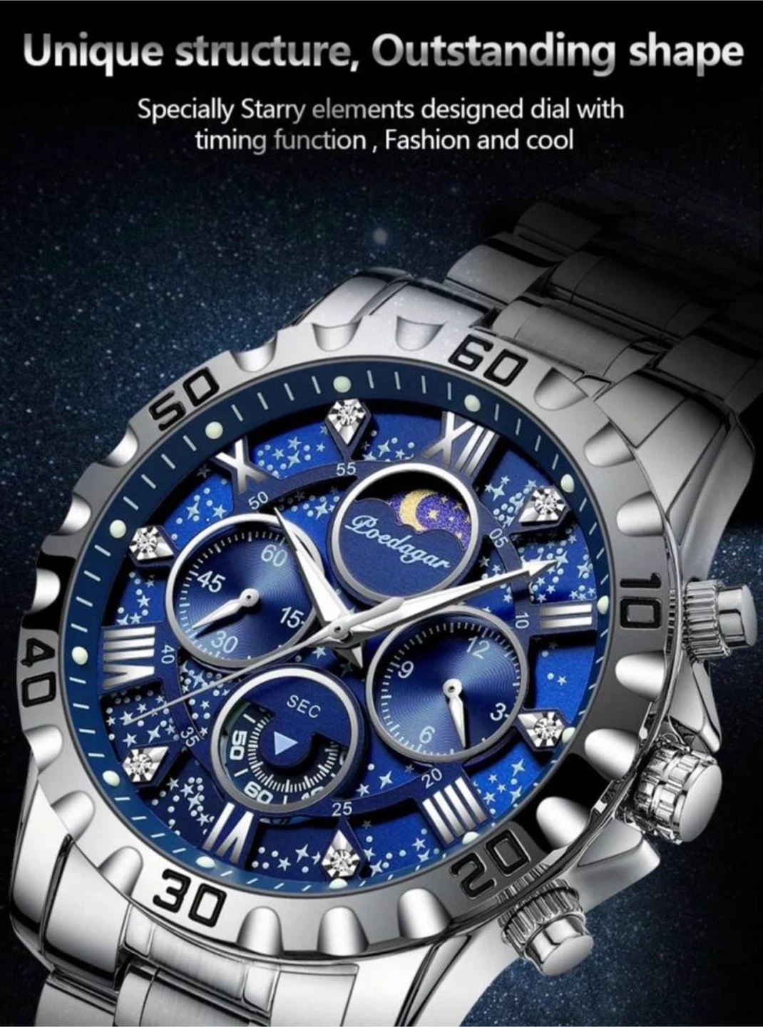 Poedagar Luxury Men's Watch - Blue - photo 4