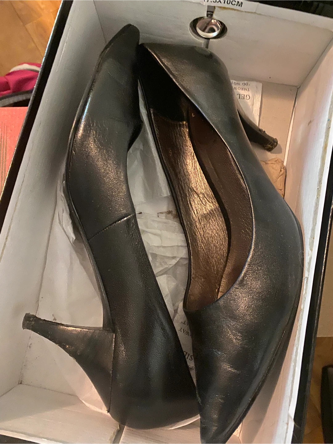 Black Leather Heels - Size 8.5M