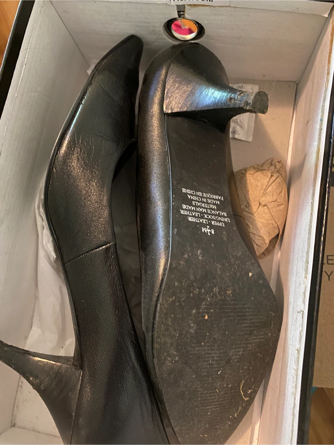 Black Leather Heels - Size 8.5M - photo 3