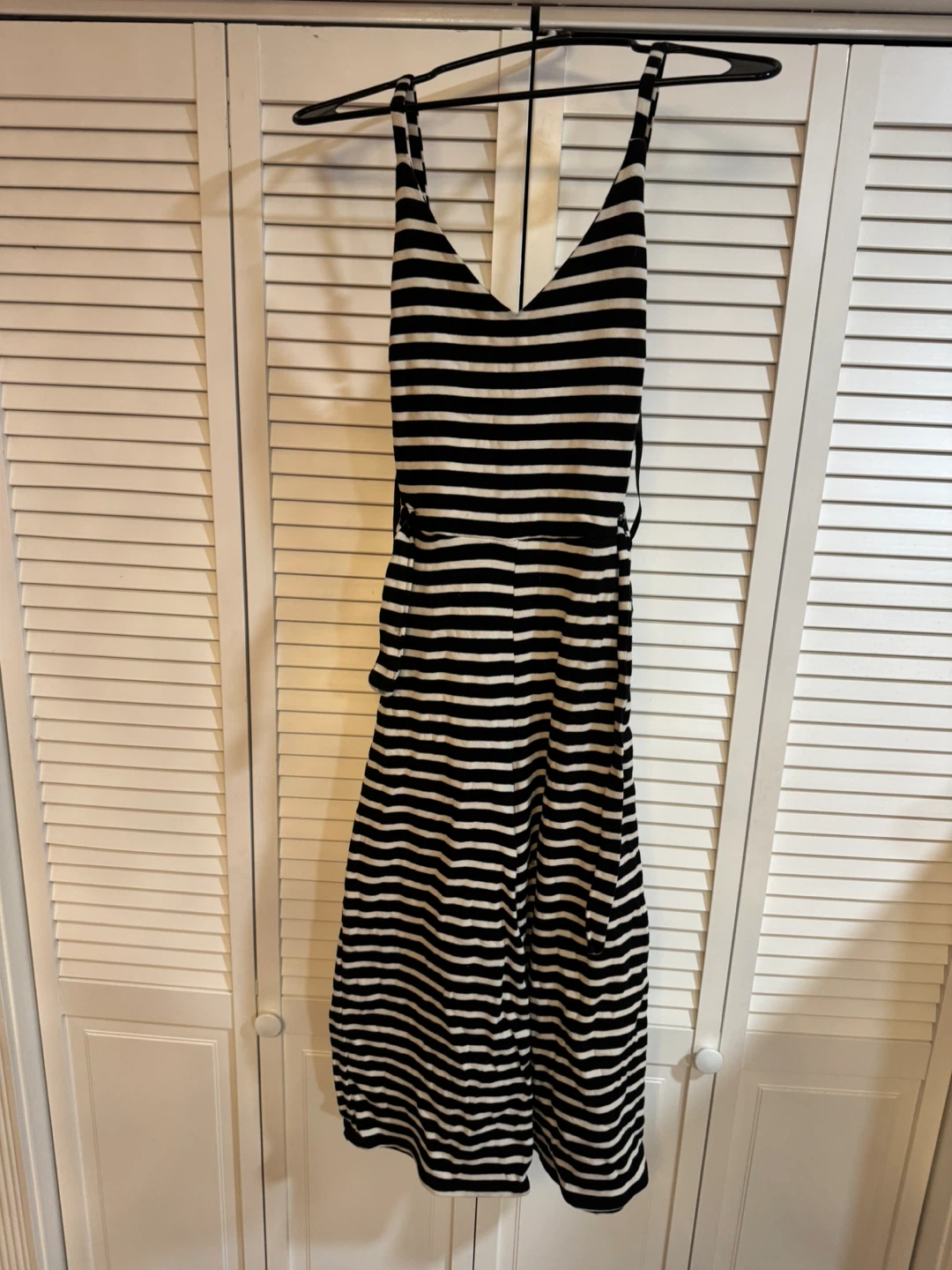 Striped Jumpsuit - Black and White - photo 3