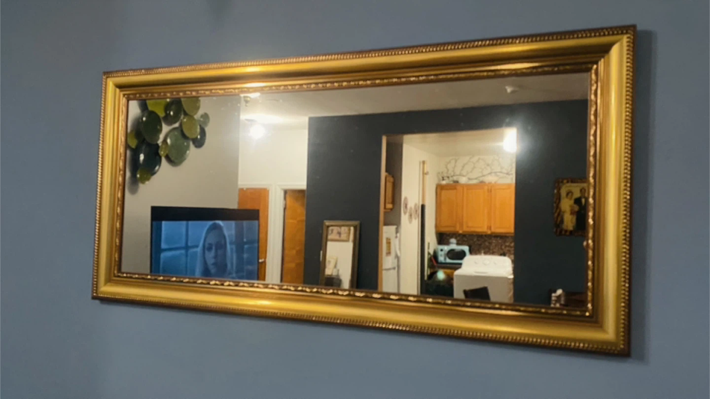 Gold Framed Rectangular Wall Mirror