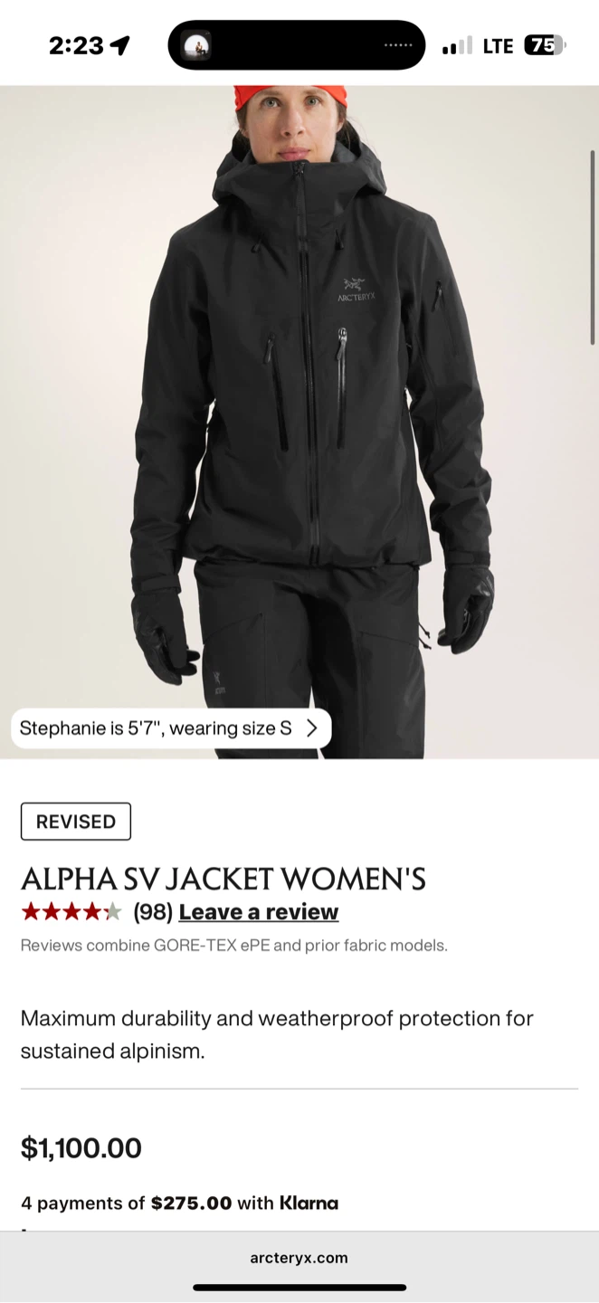 Arc'teryx Alpha SV Women's Jacket - XS - photo 5