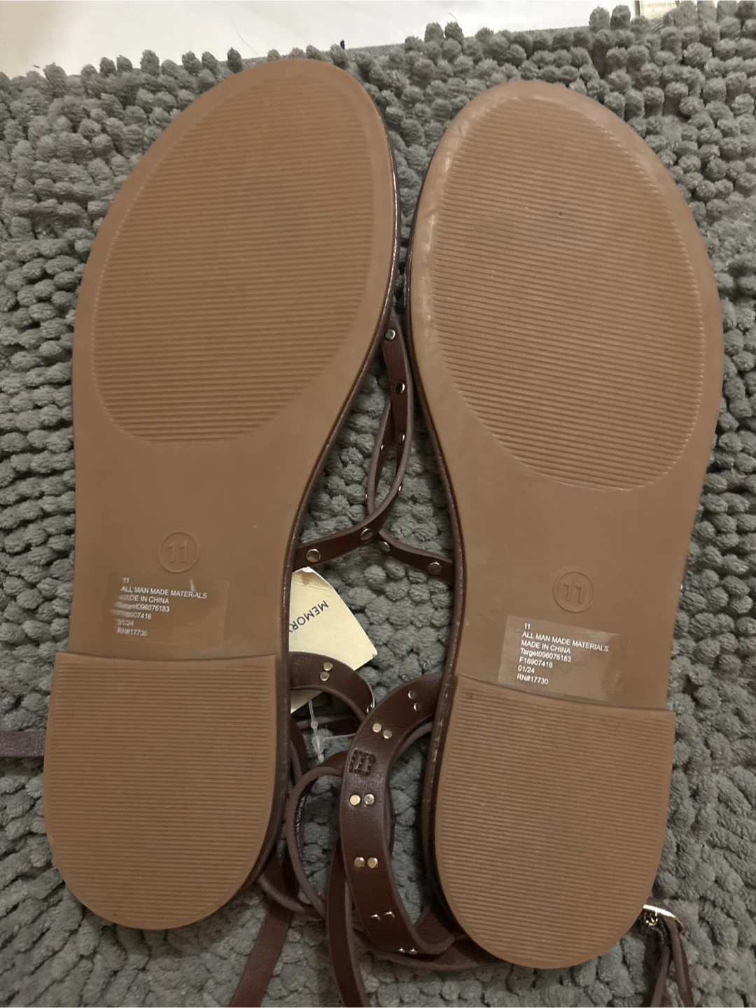 Memoi Brown Gladiator Sandals - Size 11 - photo 2