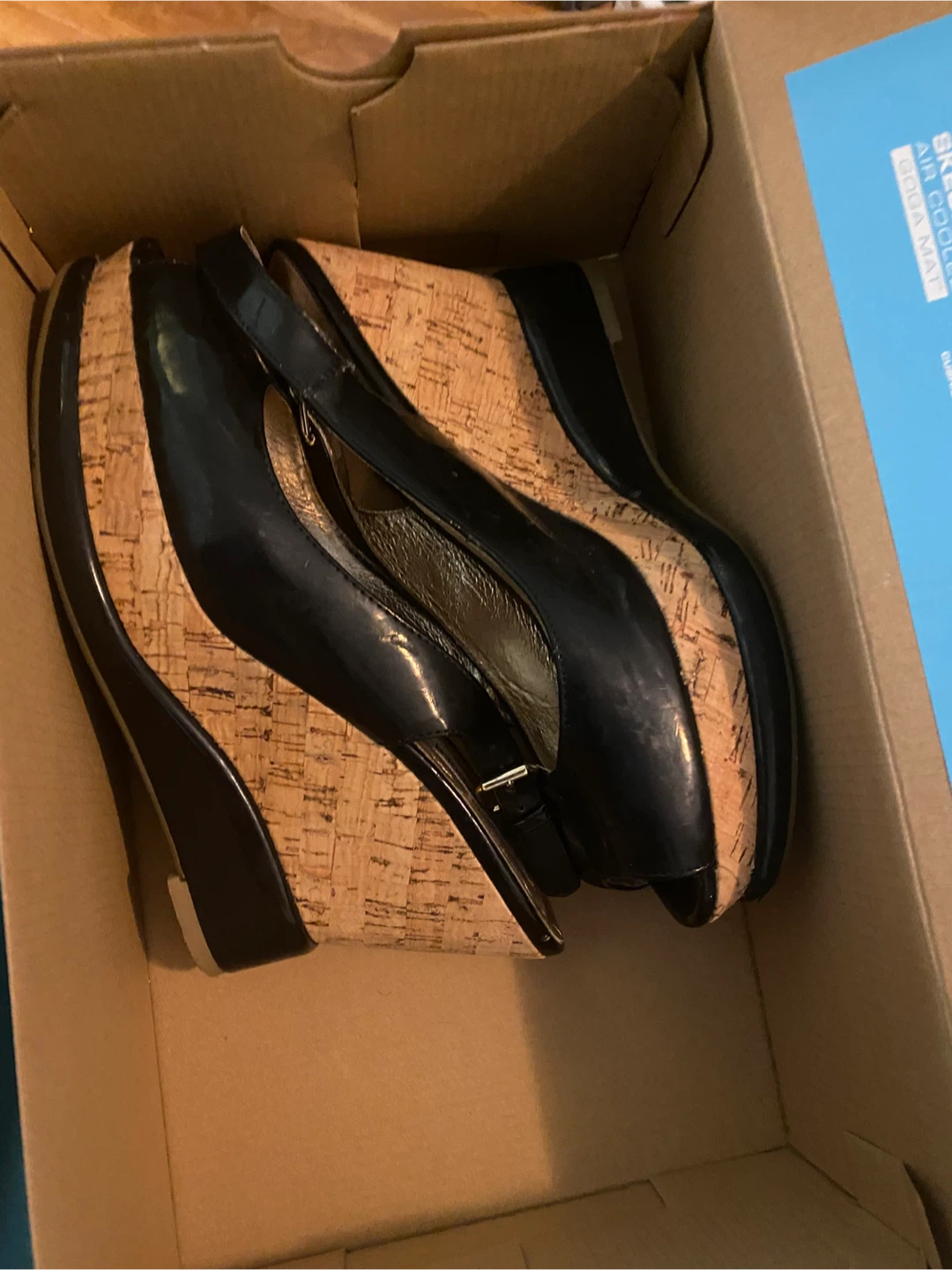 🧡 Steve Madden Black Cork Wedge Heels - Size 9