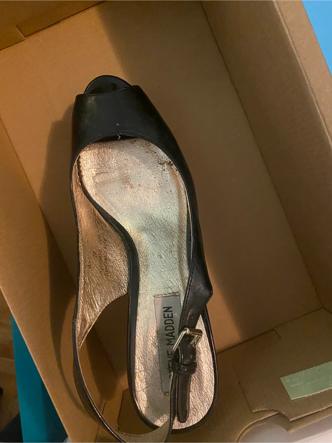 🧡 Steve Madden Black Cork Wedge Heels - Size 9 - photo 3