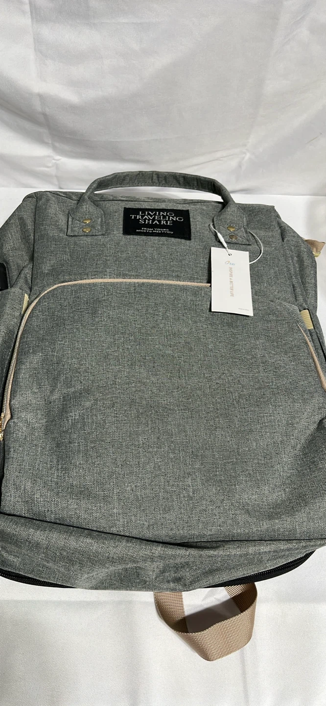 Living Traveling Share Grey Diaper Bag Backpack