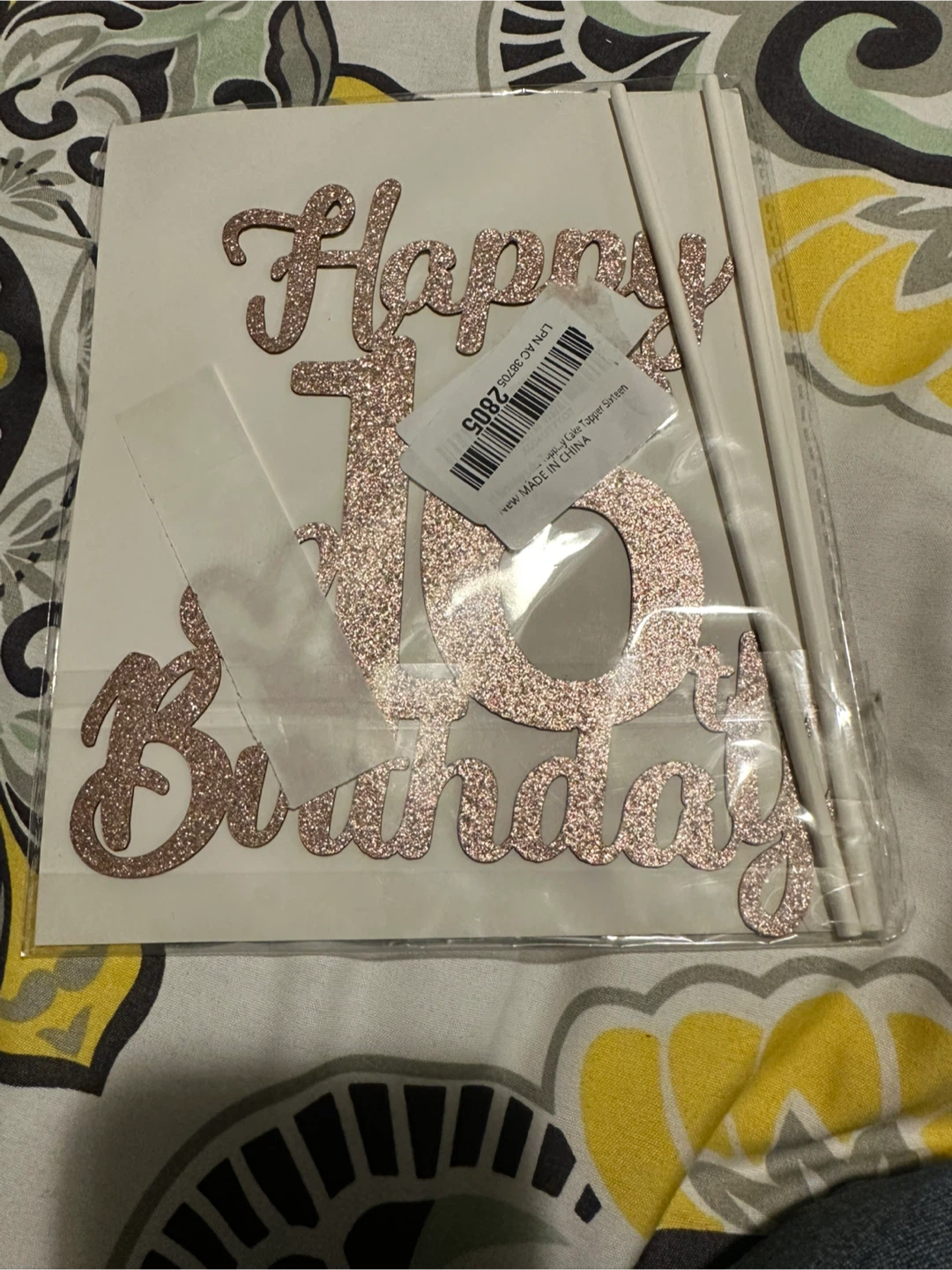Happy 16th Birthday Cake Topper - Rose Gold - photo 2