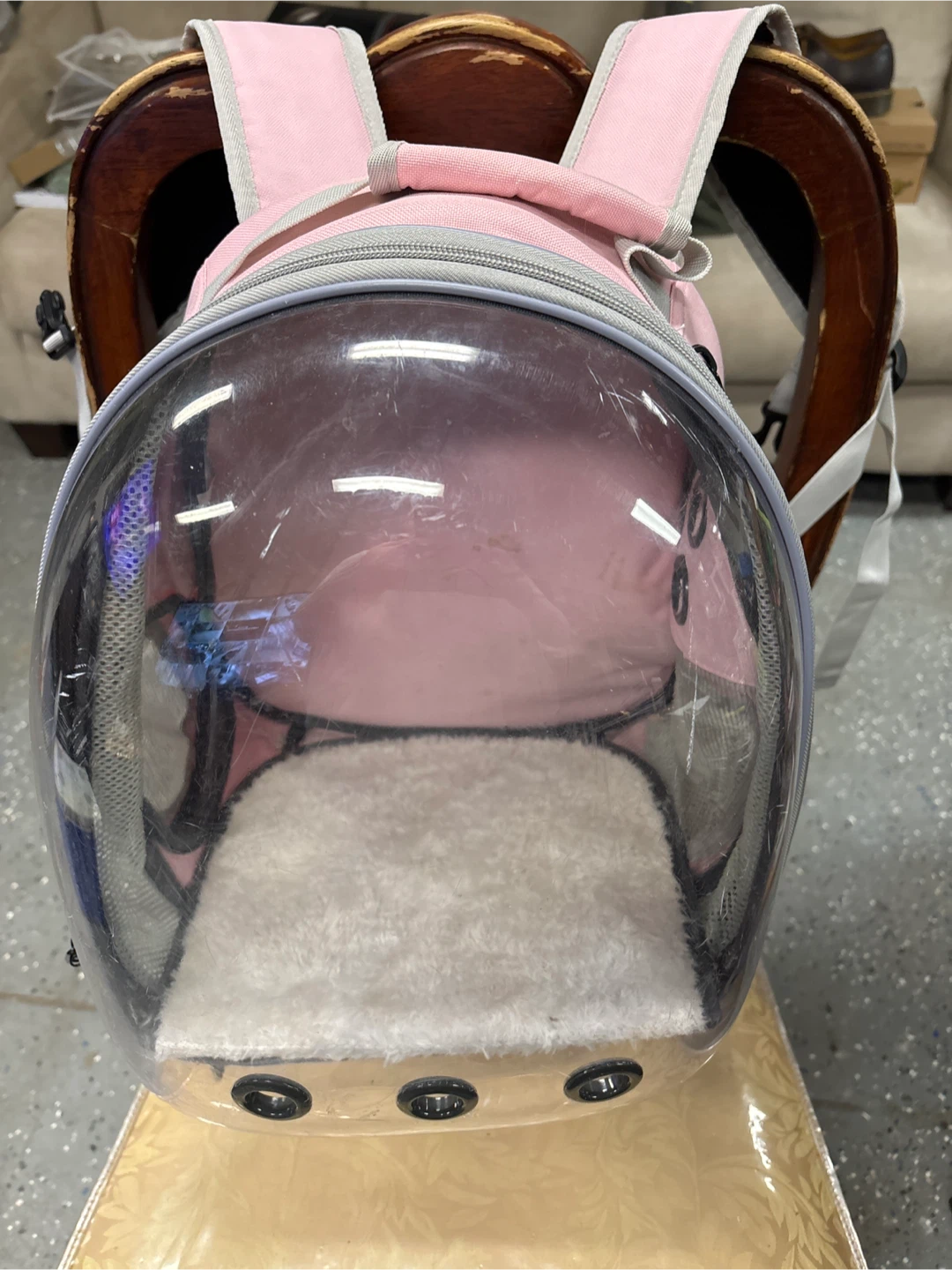 Pink Pet Carrier Backpack - Bubble Design