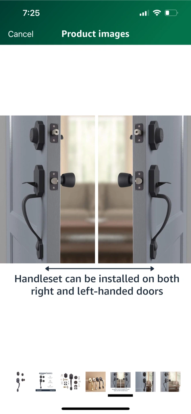 New Amazon Basics Matte Black Door Lock Set - photo 3
