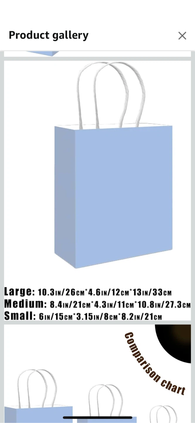 Light Blue Paper Gift Bags, Medium Size - photo 2