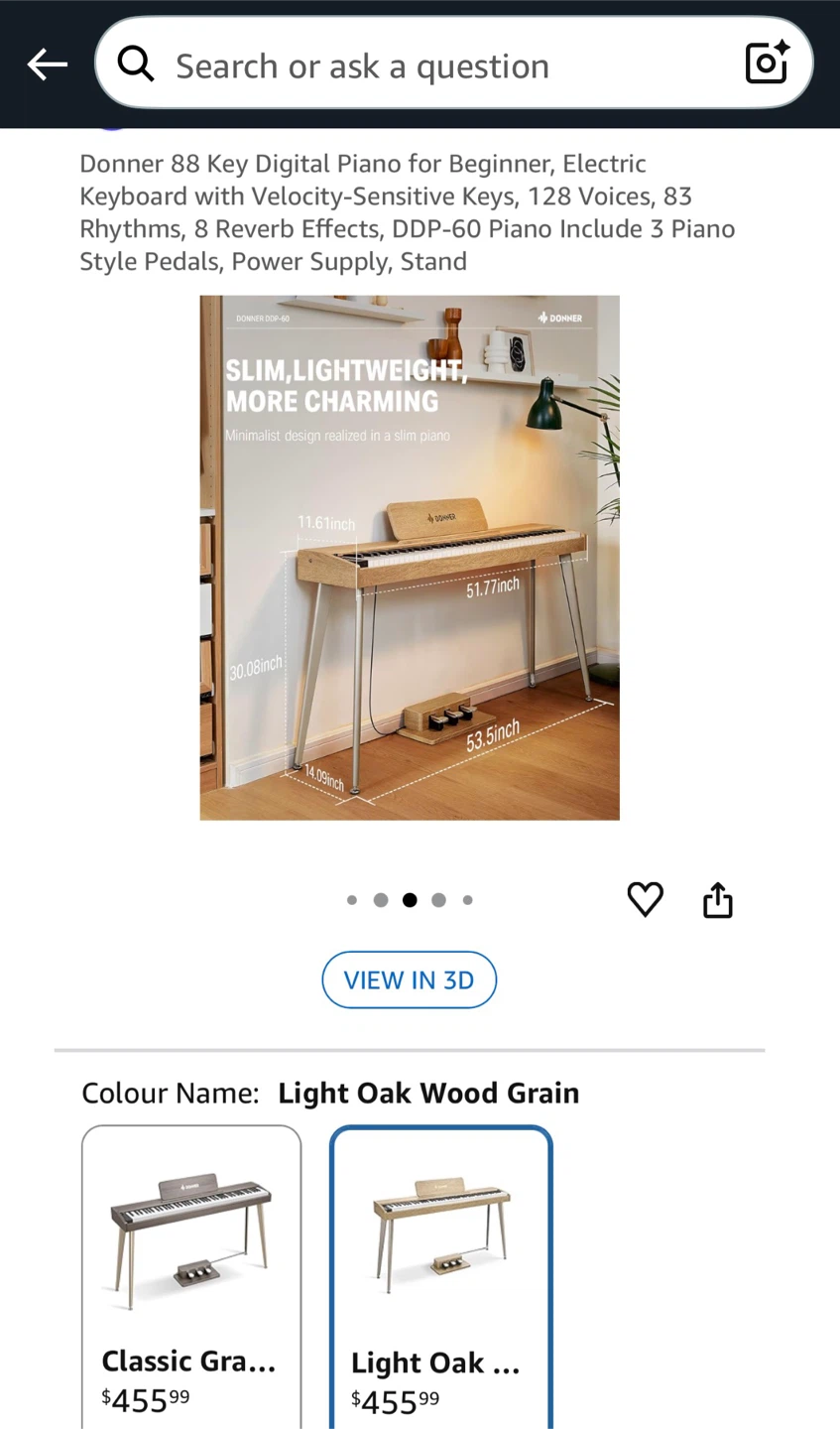 Donner Digital Piano - Light Oak Wood Grain - photo 3