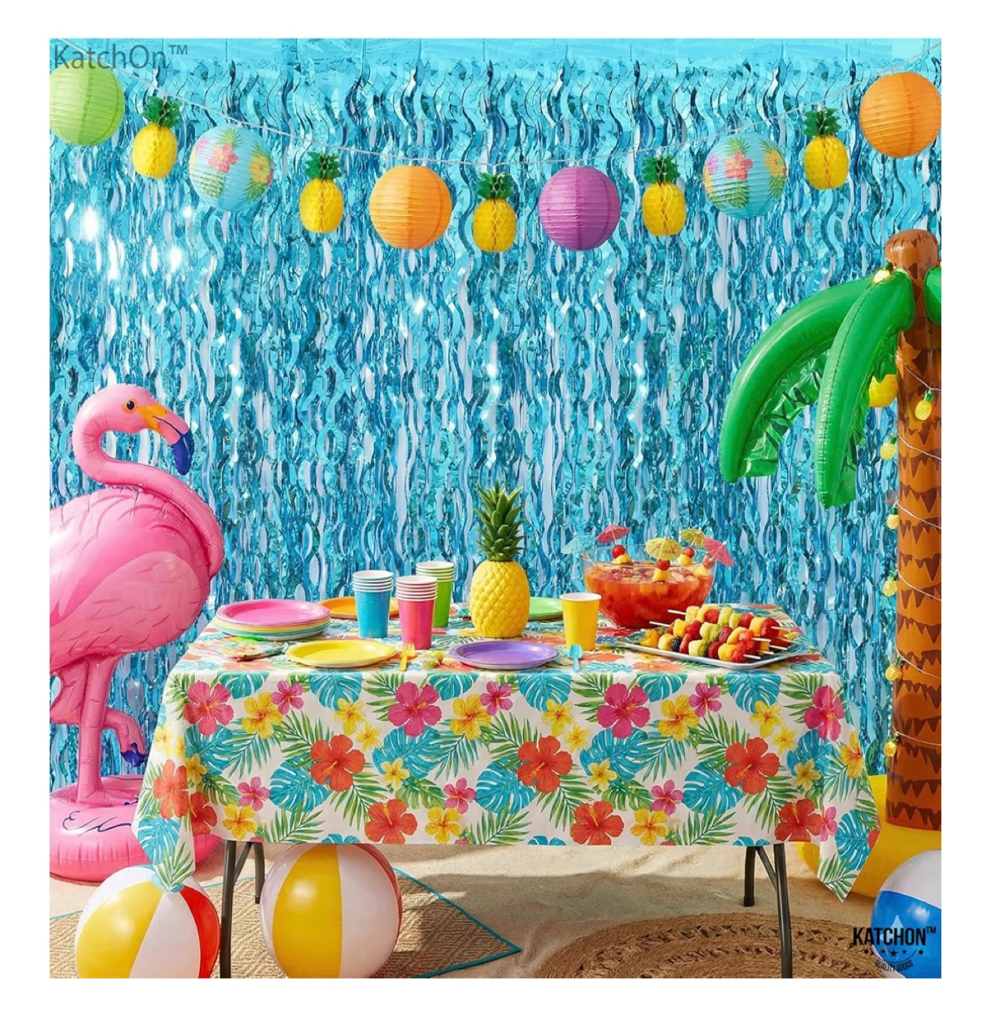 CYLMFU Wavey Foil Fringe Backdrop - Let's Party! - photo 3