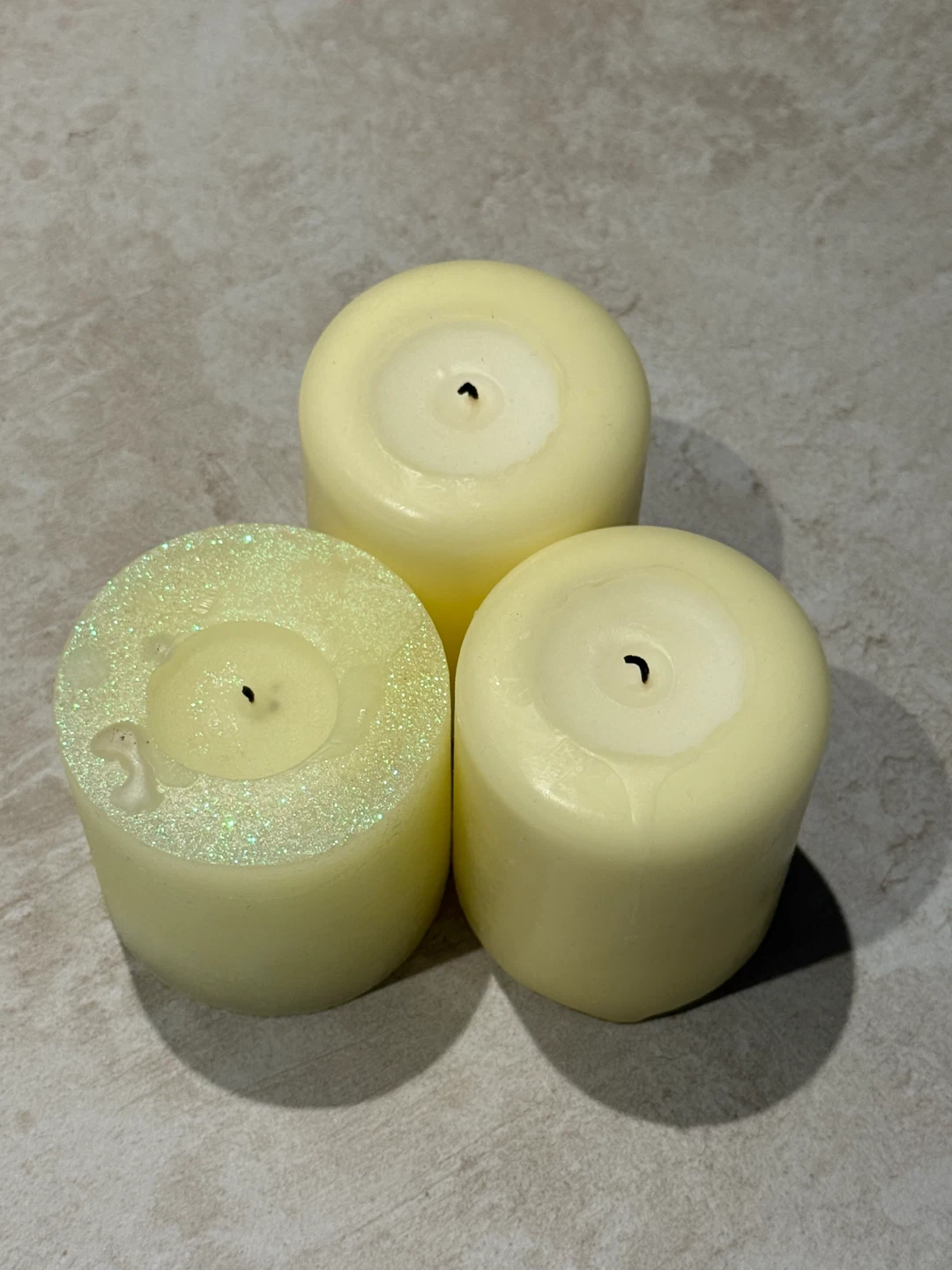 Set of 3 Cream Candles - photo 2