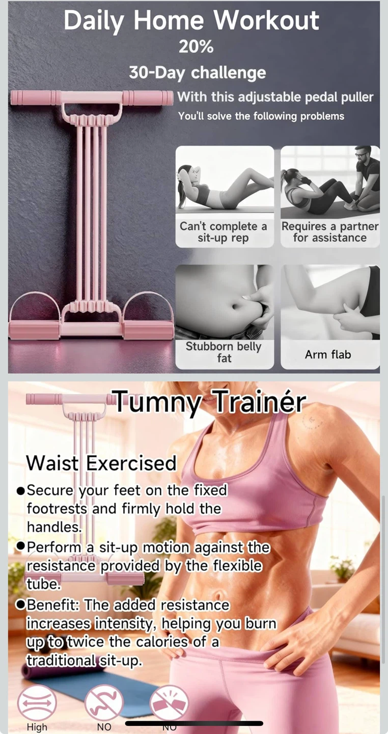 Multi-Purpose Foot Resistance Band - Pink - photo 5