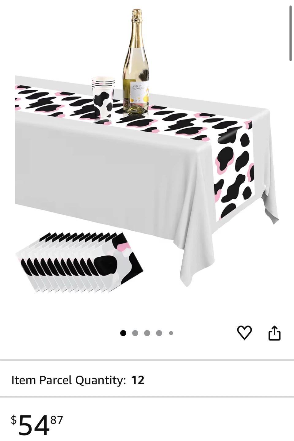 Cow Print Table Runner Set (12 Pieces)