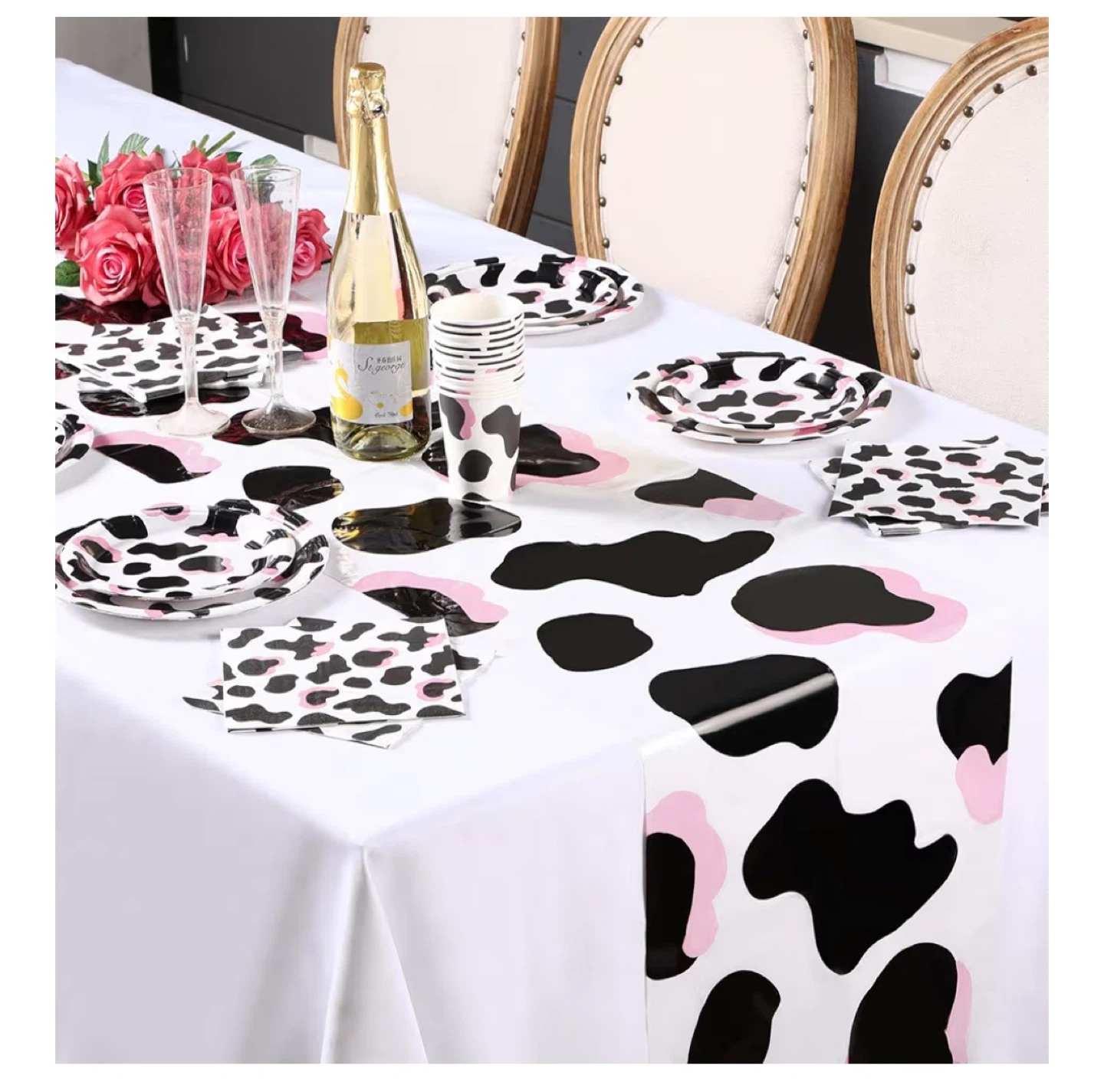 Cow Print Table Runner Set (12 Pieces) - photo 2